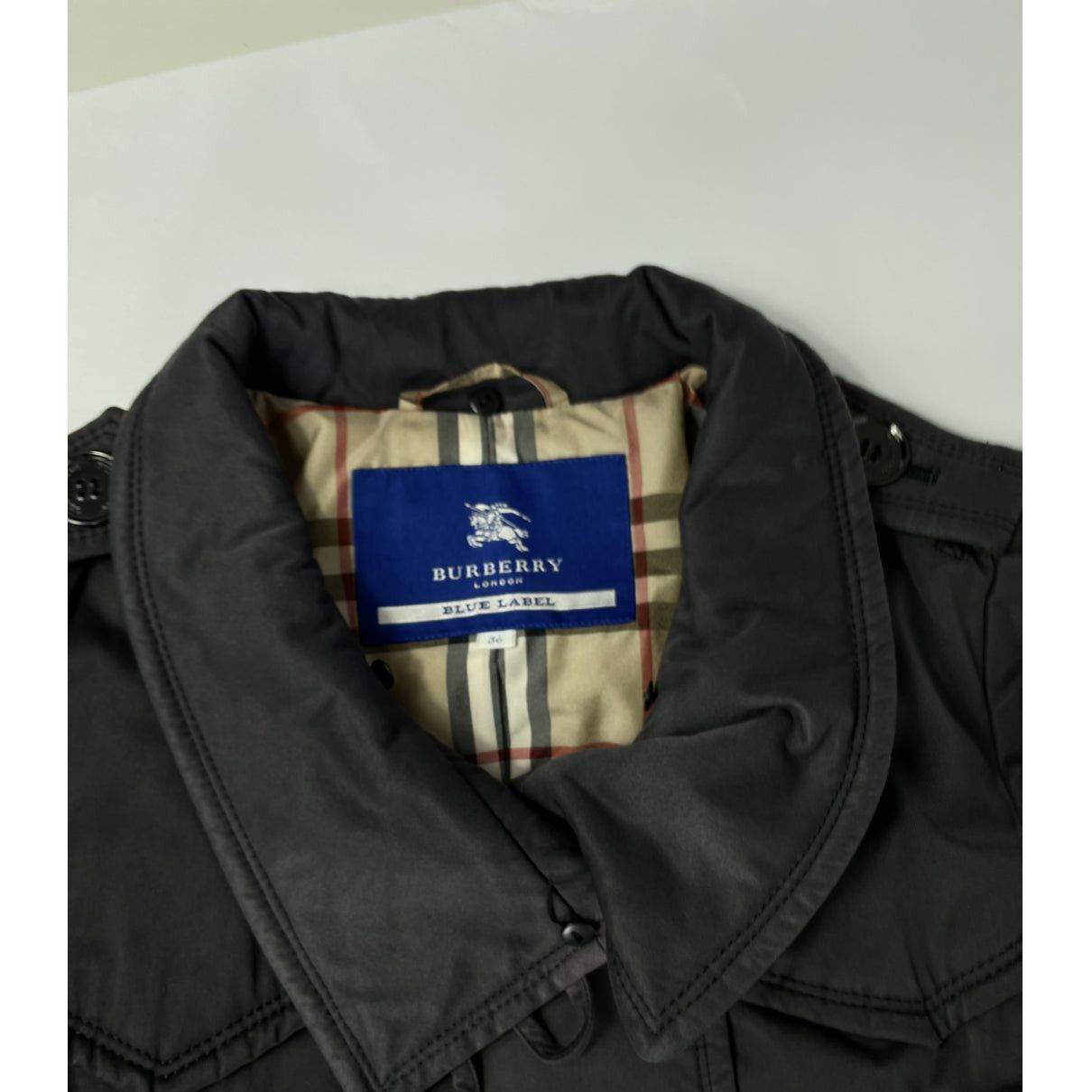 Burberry Sandringham Black Polyester Trench Coat Size S / US 4 / IT 40 - 3 Thumbnail
