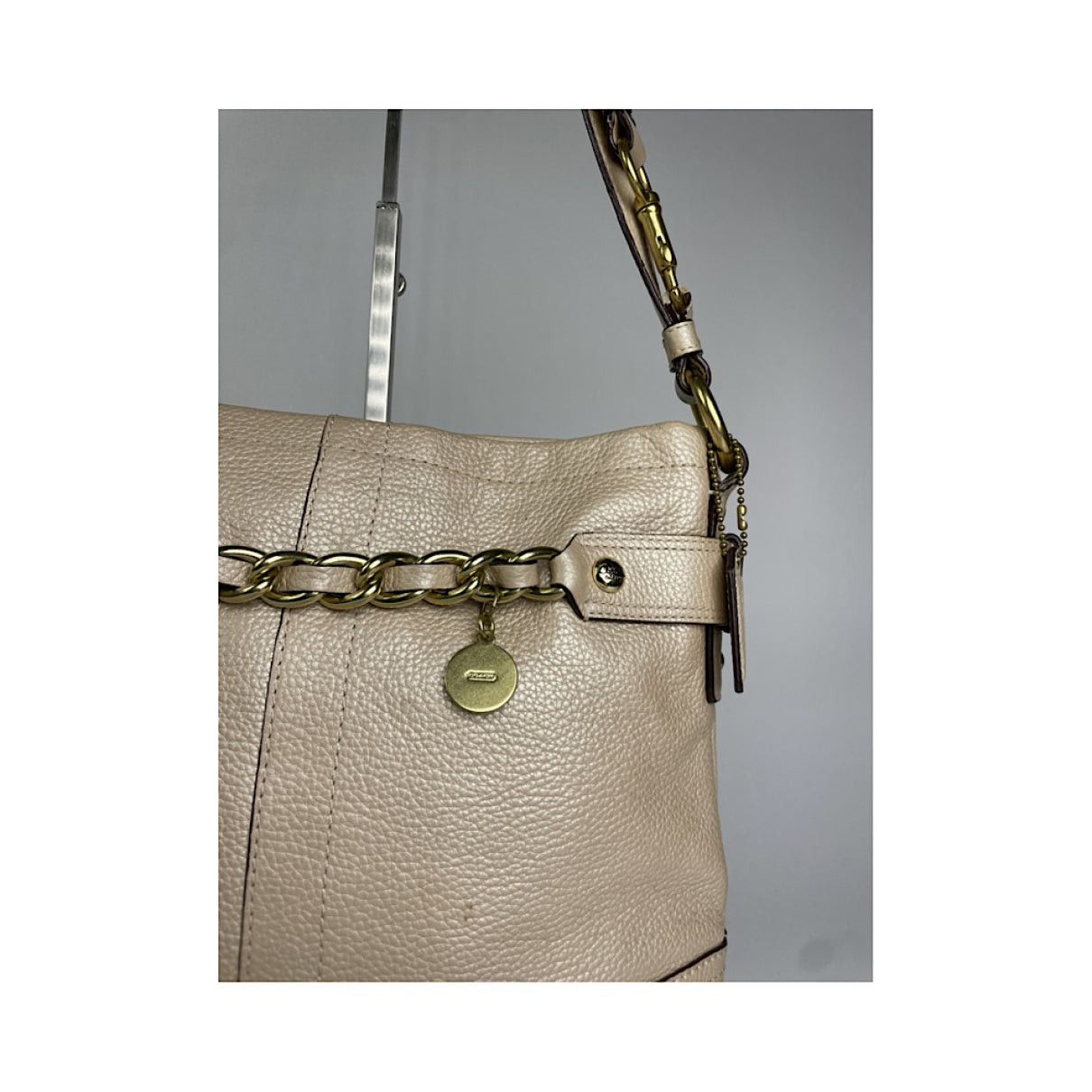Coach Signature Sufflette Beige Leather Handbag Size ONE SIZE - 4 Thumbnail