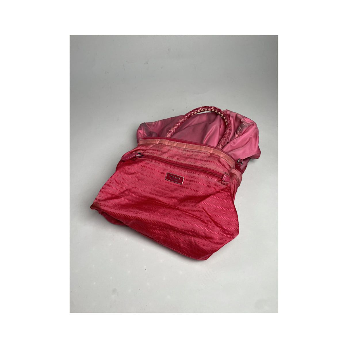 Prada Pink Polyester Handbag Size ONE SIZE - 4 Thumbnail
