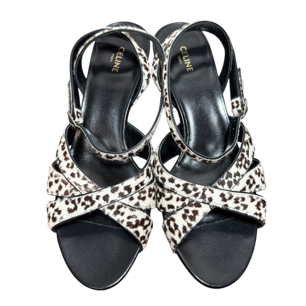 Celine Celine Celine Animal Print Haircalf Sandals Natural Material Shoes DUTY FREE for USA Size ONE SIZE - 3 Thumbnail