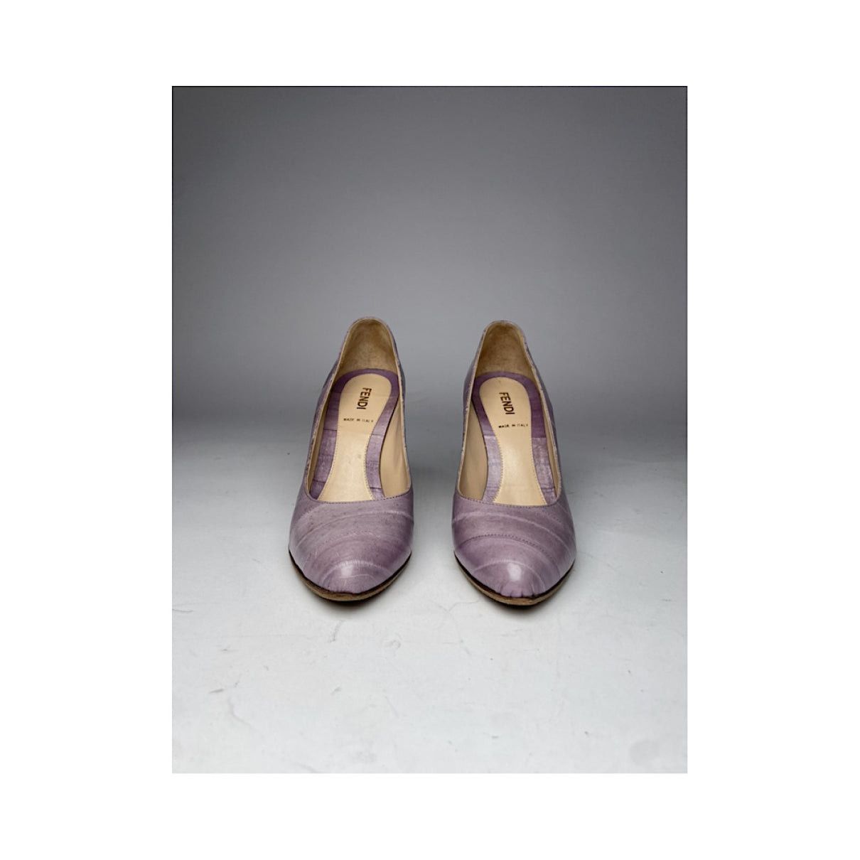 Fendi FFreedom Purple Leather Heel Size US 5.5 / IT 35.5 - 2 Thumbnail