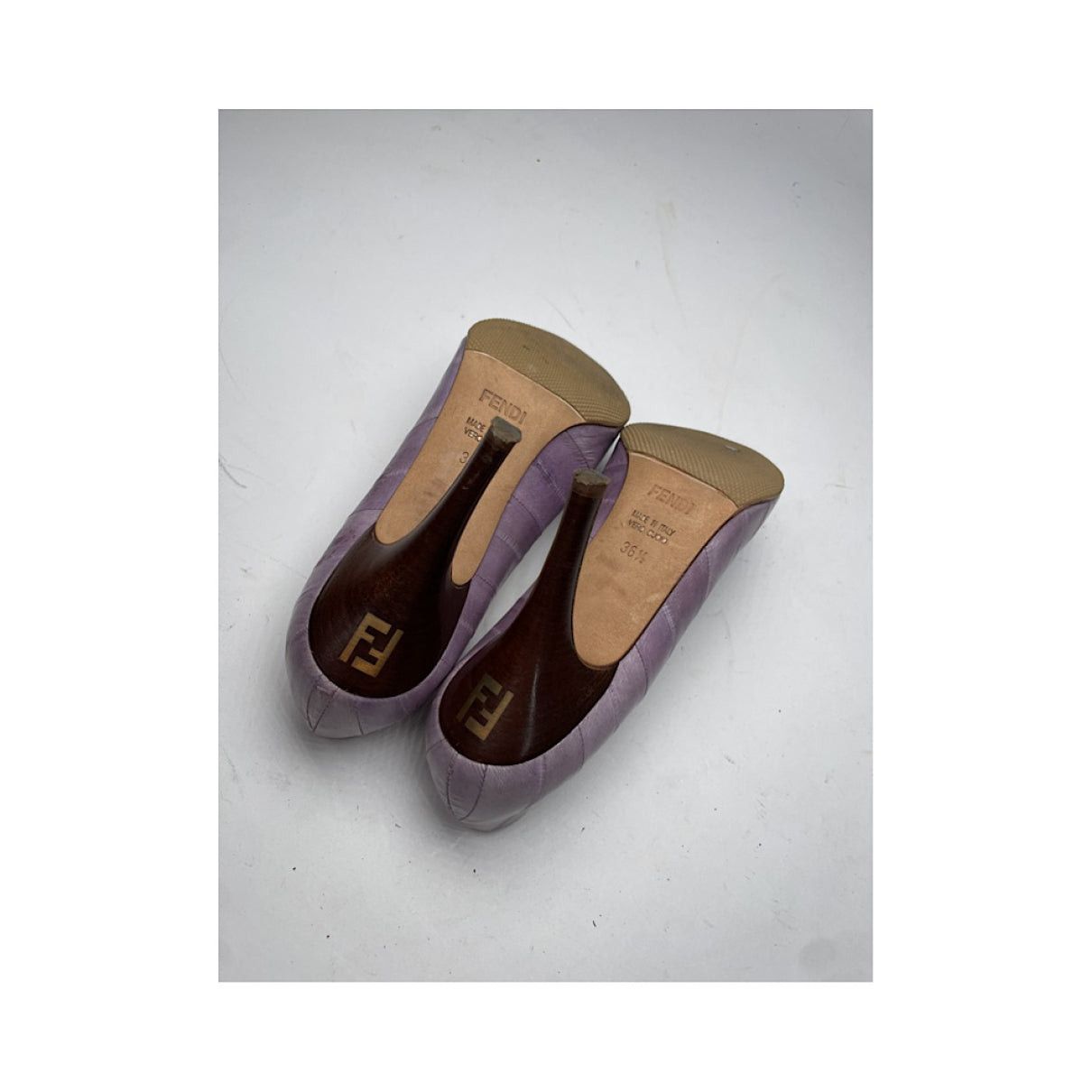 Fendi FFreedom Purple Leather Heel Size US 5.5 / IT 35.5 - 5 Thumbnail