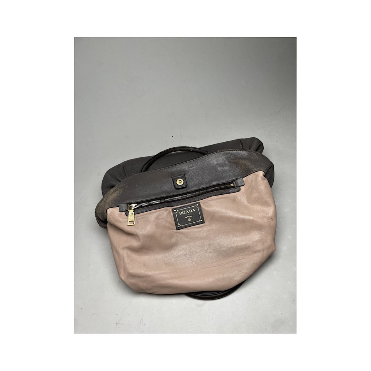 Prada Double Brown Leather Handbag Size ONE SIZE - 4 Thumbnail