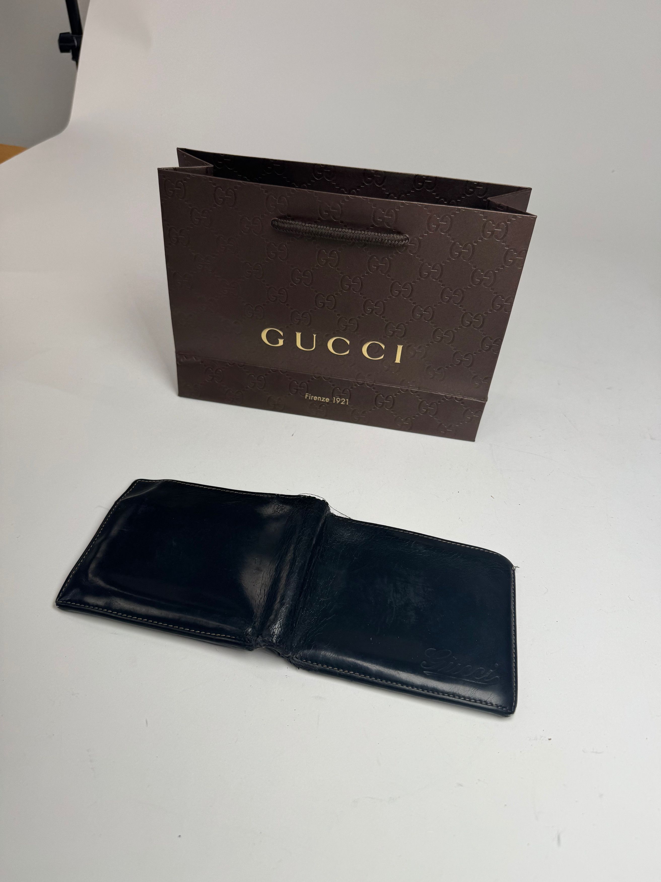 Gucci Vintage foldable Leather Wallet black Size ONE SIZE - 10 Thumbnail