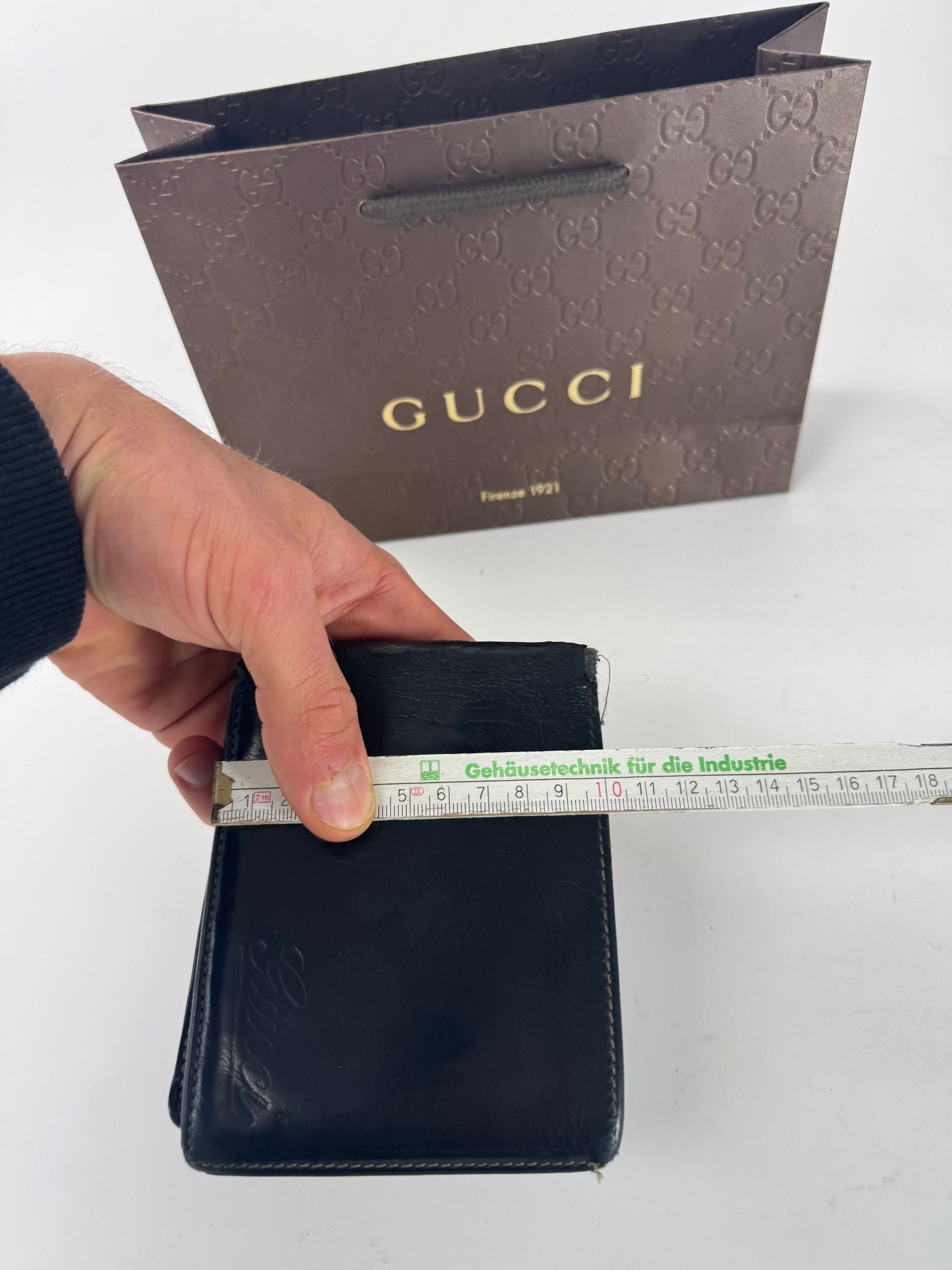Gucci Vintage foldable Leather Wallet black Size ONE SIZE - 13 Thumbnail