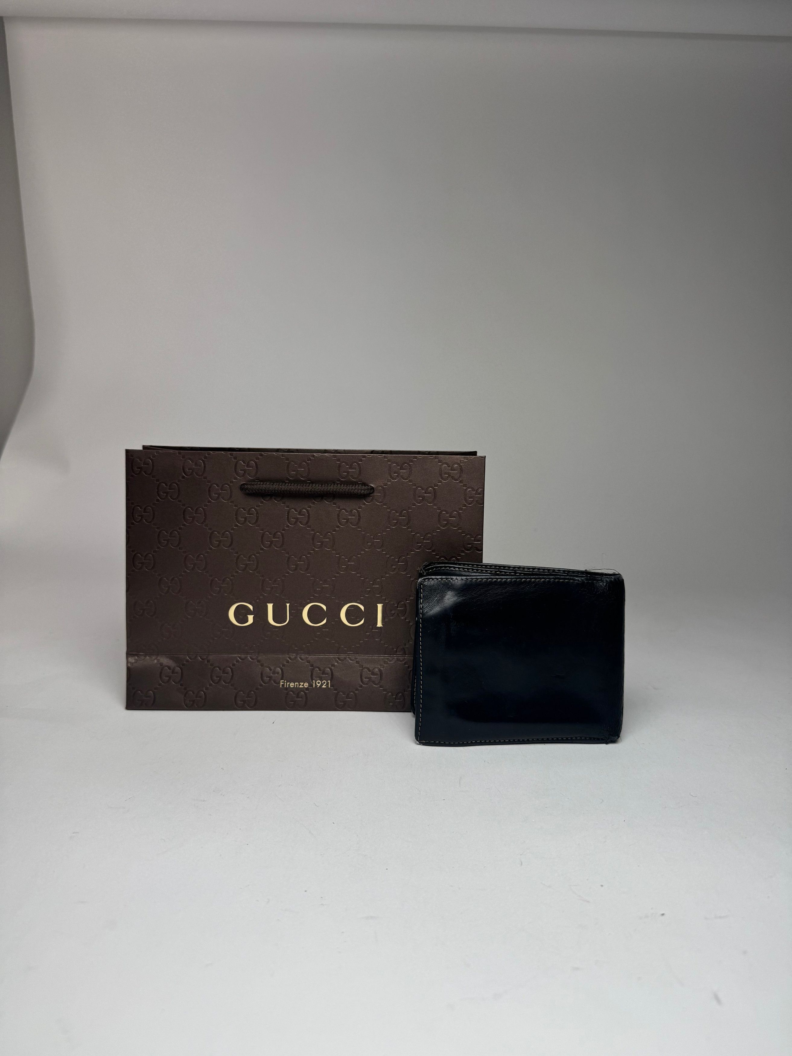 Gucci Vintage foldable Leather Wallet black Size ONE SIZE - 14 Thumbnail