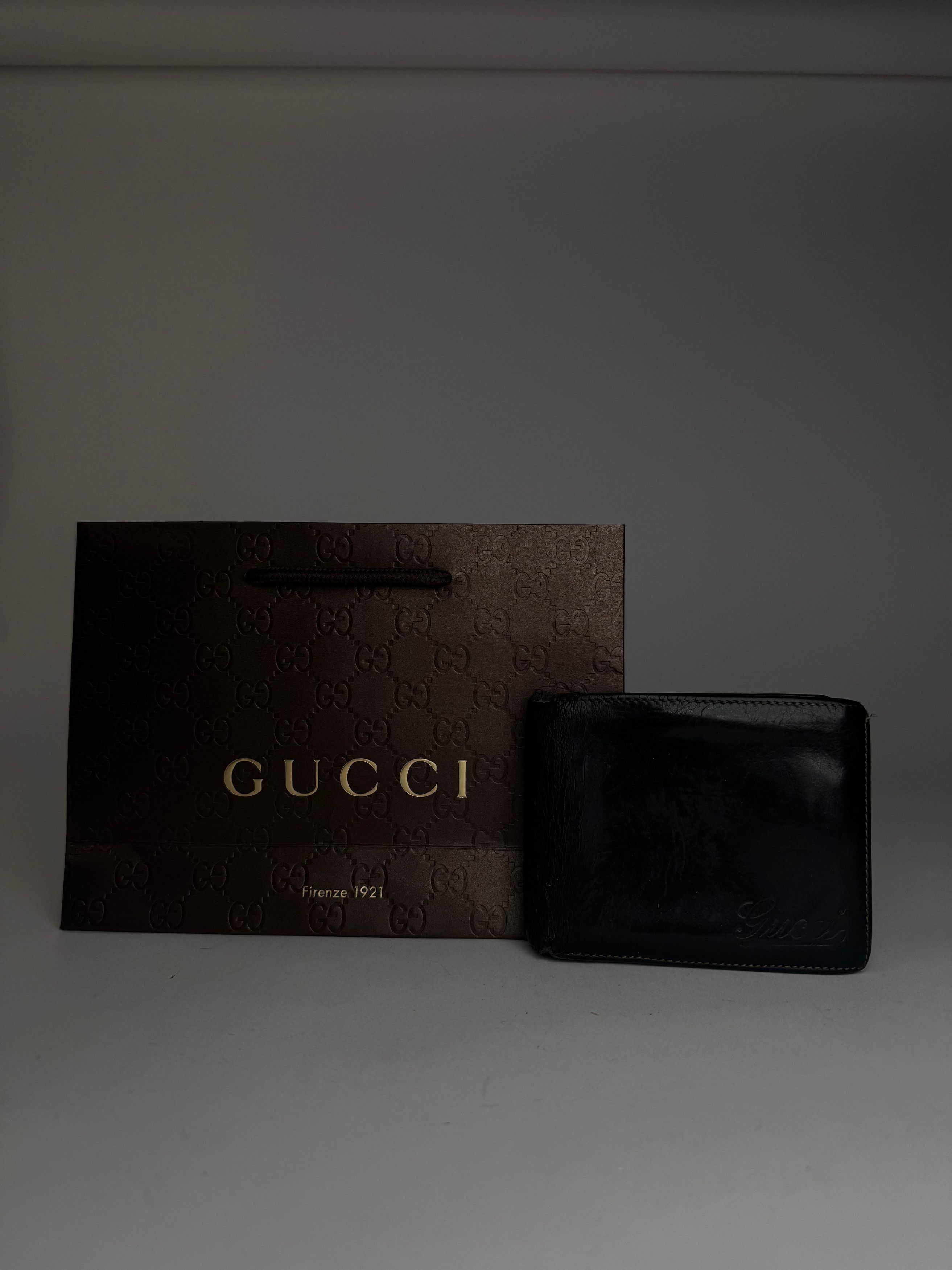 Gucci Vintage foldable Leather Wallet black Size ONE SIZE - 7 Thumbnail