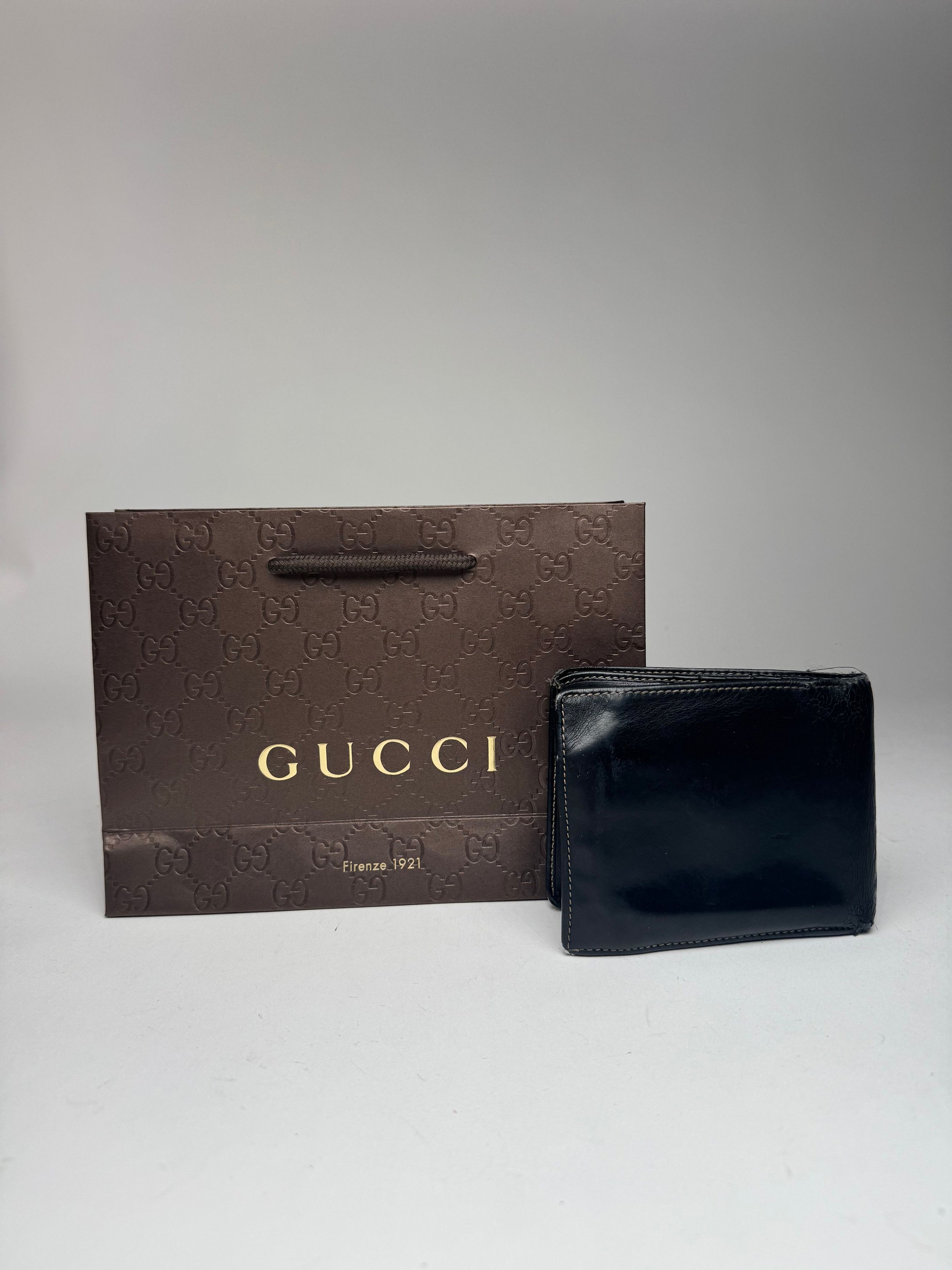 Gucci Vintage foldable Leather Wallet black Size ONE SIZE - 2 Thumbnail