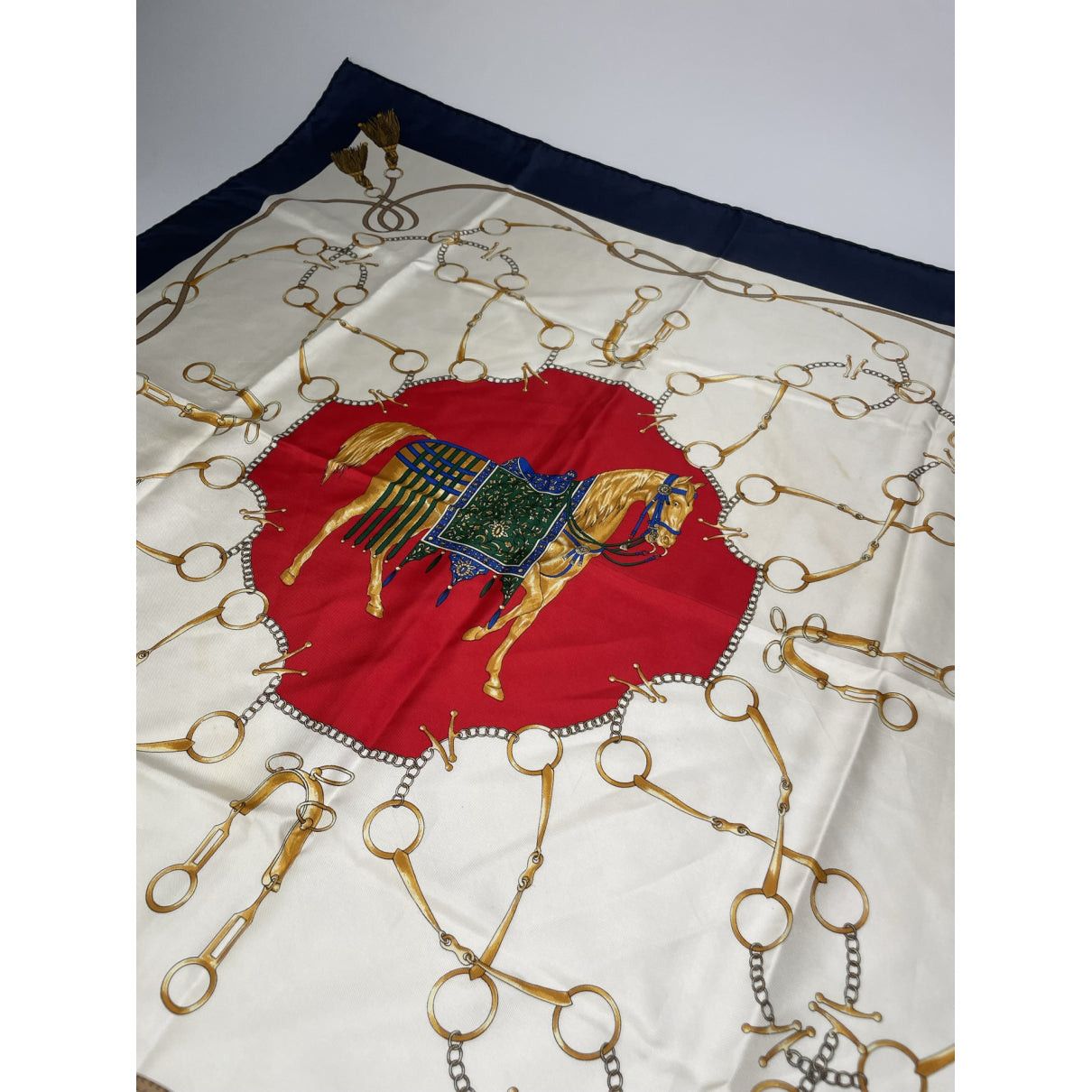 Celine White Silk Scarf Size ONE SIZE - 3 Thumbnail