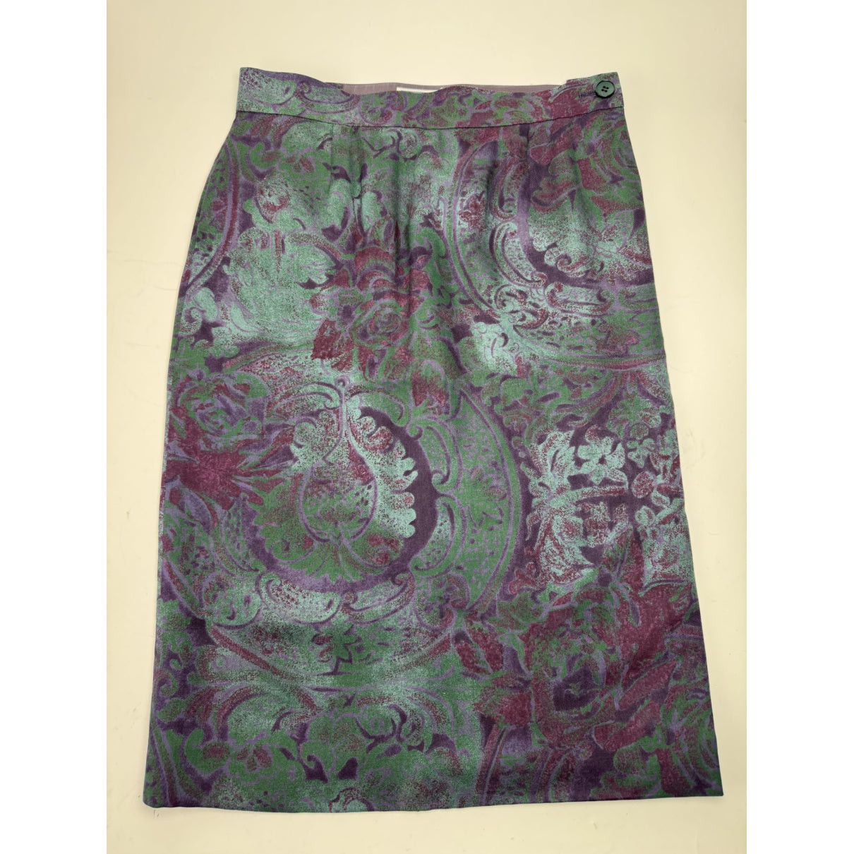 Yves Saint Laurent Green Silk Skirt Size 30" / US 8 / IT 44 - 4 Thumbnail