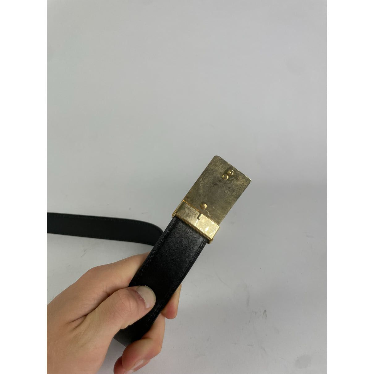 Celine Triomphe Black Leather Belt Size ONE SIZE - 3 Thumbnail