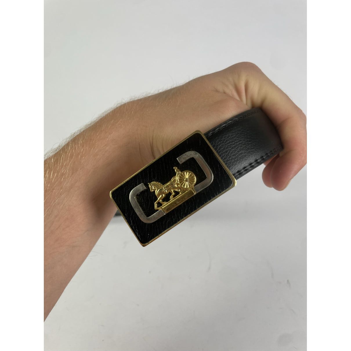 Celine Triomphe Black Leather Belt Size ONE SIZE - 4 Thumbnail
