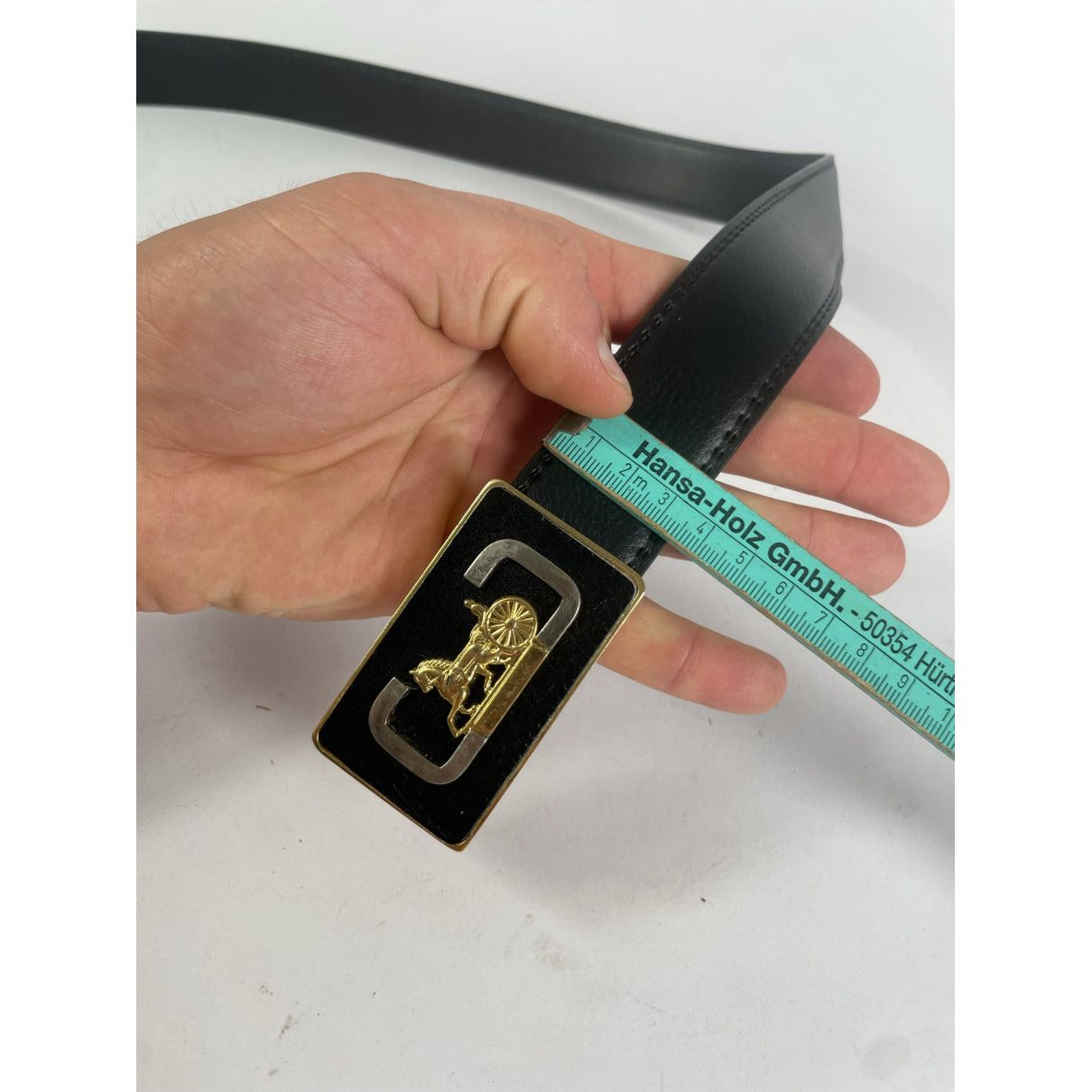Celine Triomphe Black Leather Belt Size ONE SIZE - 5 Thumbnail