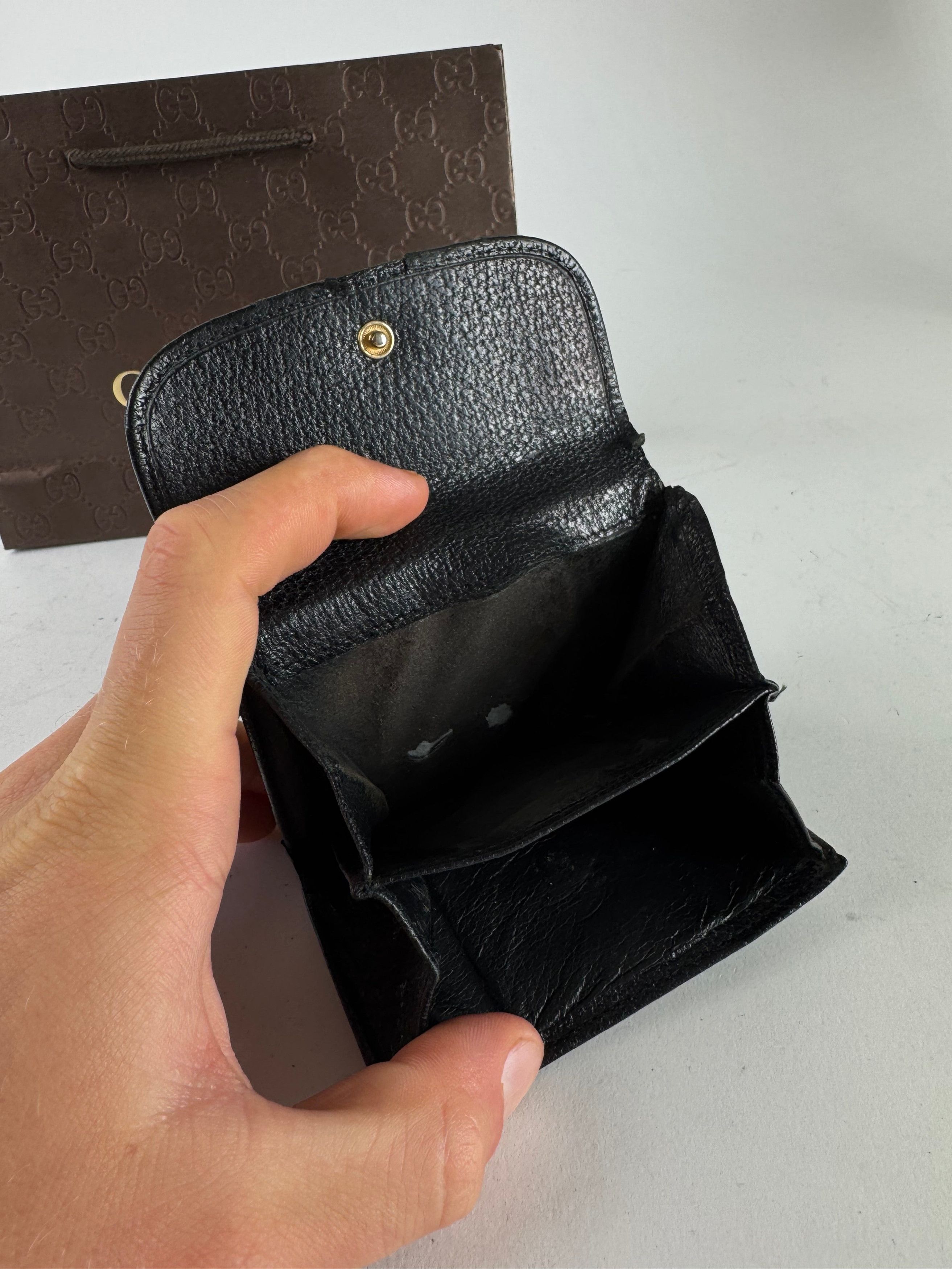 Gucci Vintage Leather Wallet Black Size ONE SIZE - 8 Thumbnail
