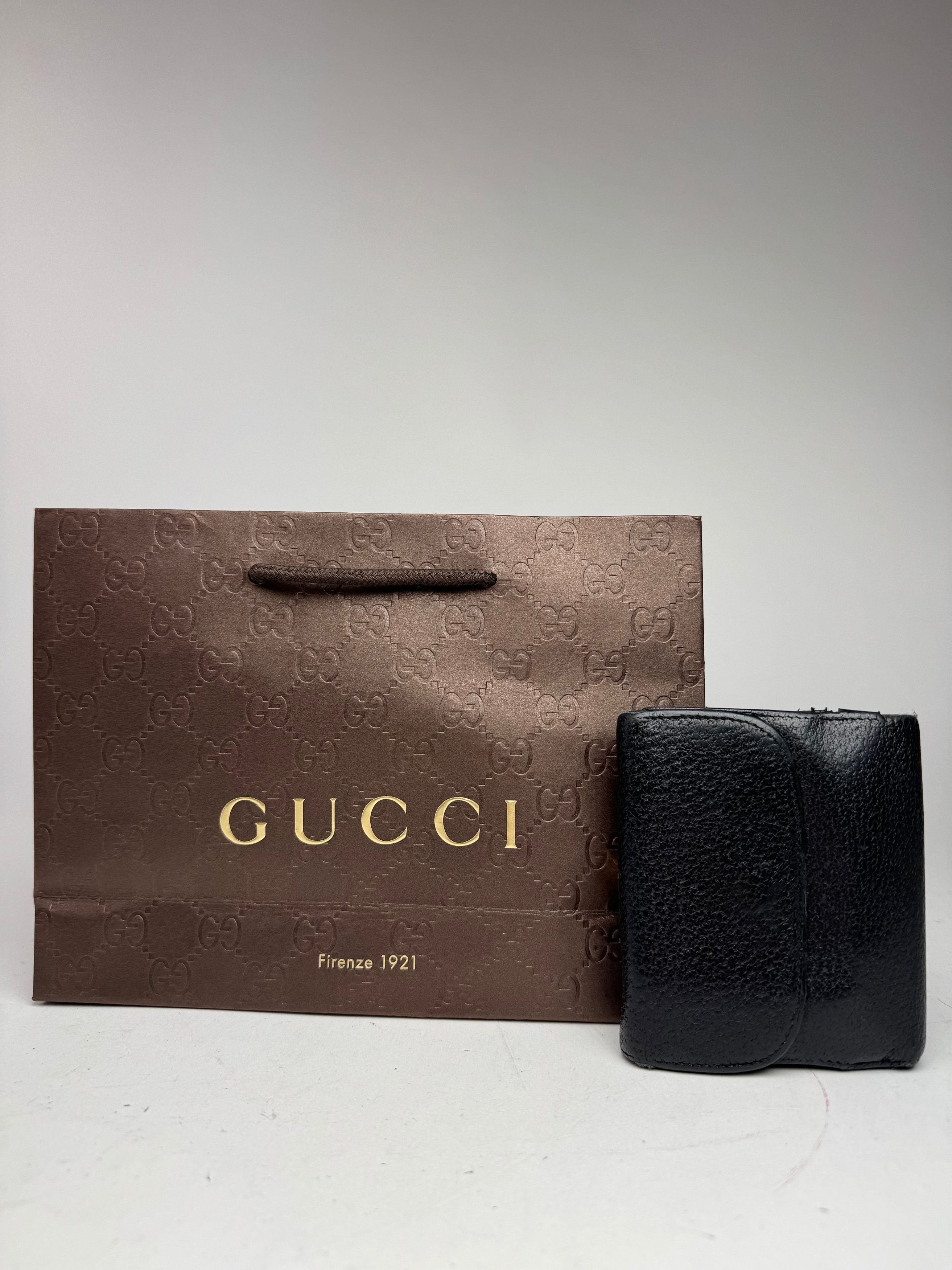 Gucci Vintage Leather Wallet Black Size ONE SIZE - 2 Thumbnail