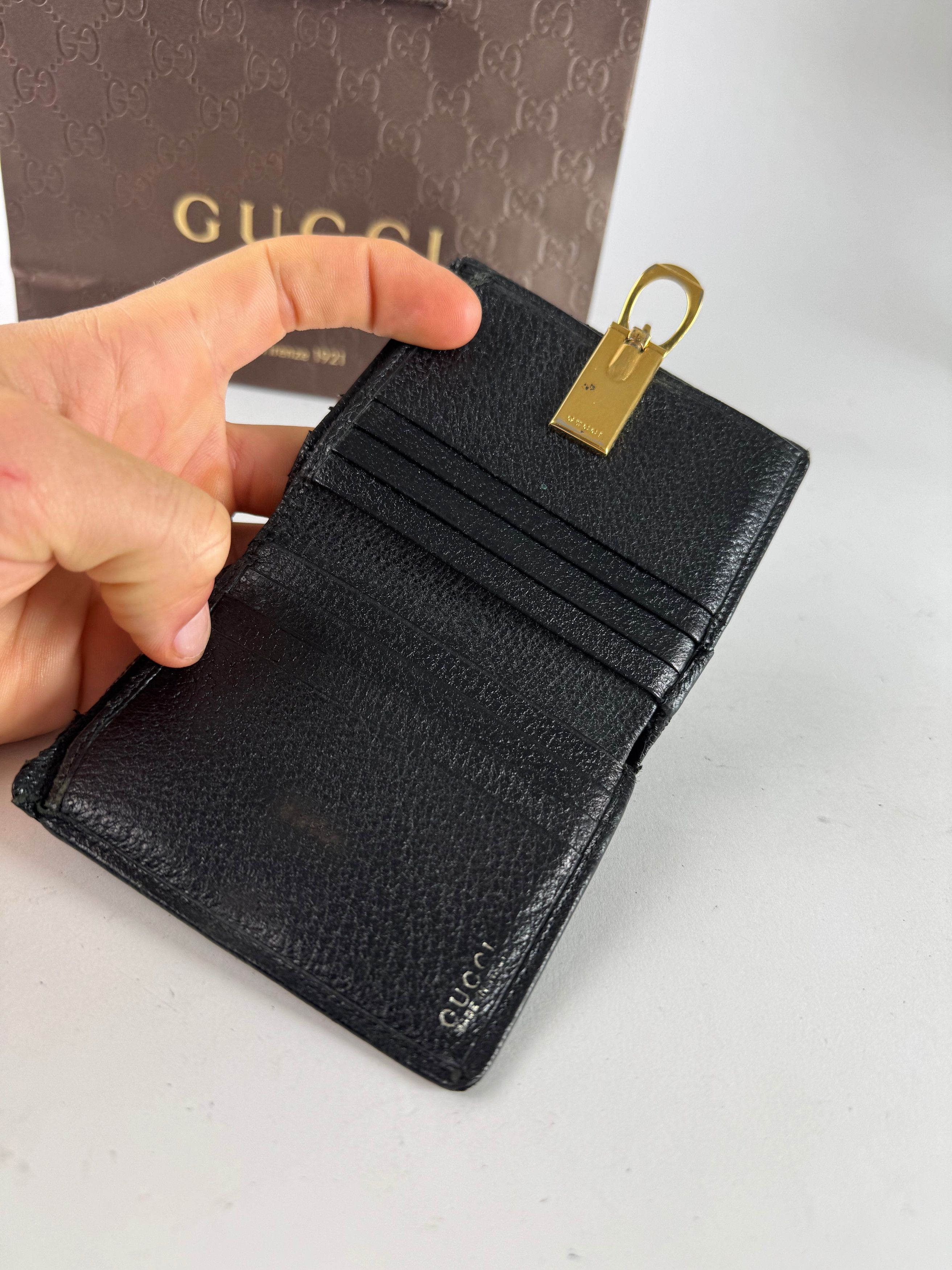 Gucci Vintage Leather Wallet Black Size ONE SIZE - 3 Thumbnail
