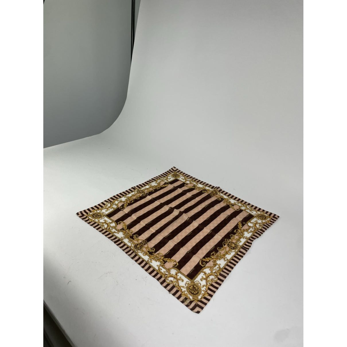 Fendi Brown Silk Scarf Size ONE SIZE - 4 Thumbnail