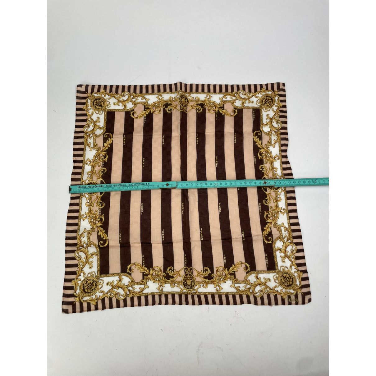 Fendi Brown Silk Scarf Size ONE SIZE - 5 Thumbnail
