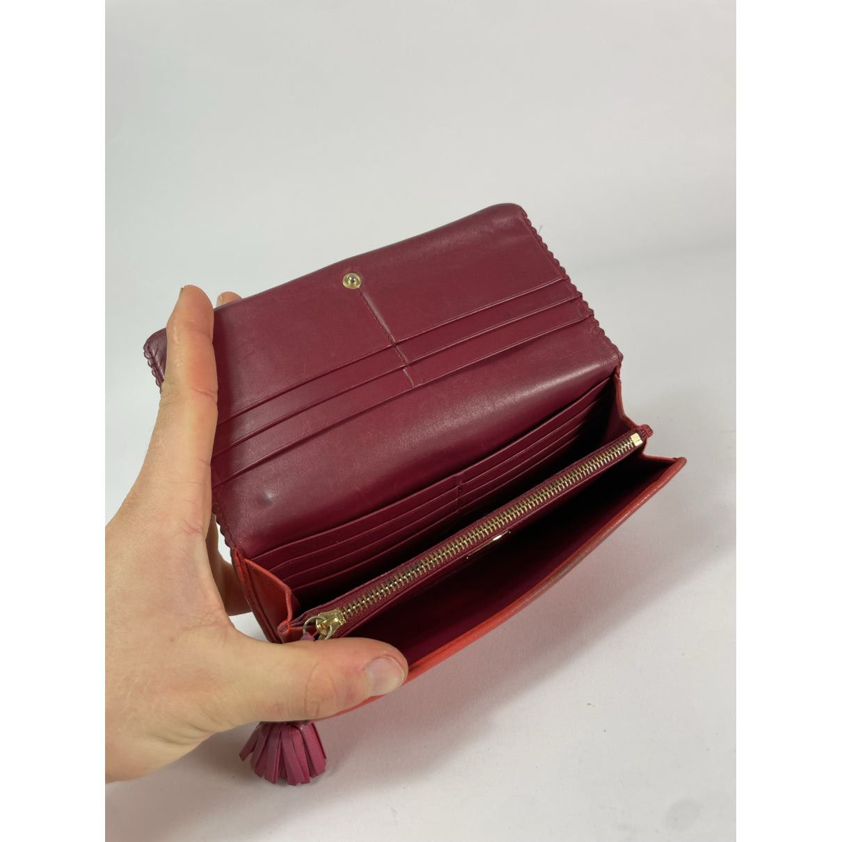 Loewe Puzzle Red Leather Wallet Size ONE SIZE - 4 Thumbnail