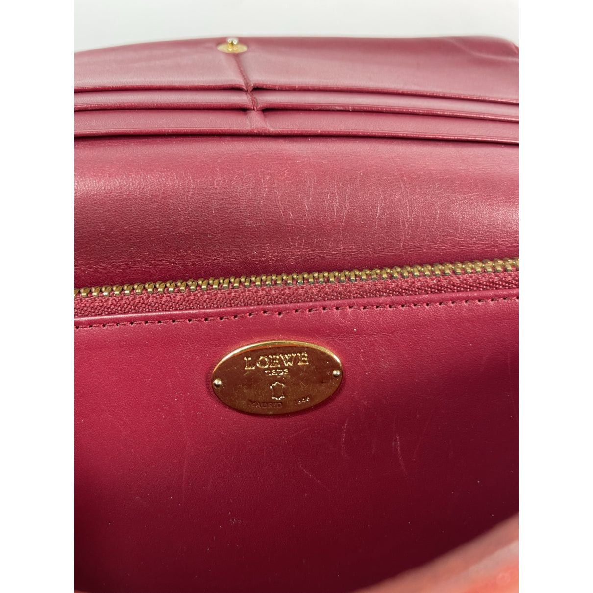 Loewe Puzzle Red Leather Wallet Size ONE SIZE - 3 Thumbnail