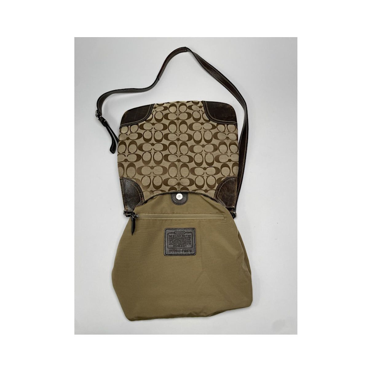 Coach Signature Sufflette Beige Leather Handbag Size ONE SIZE - 2 Thumbnail