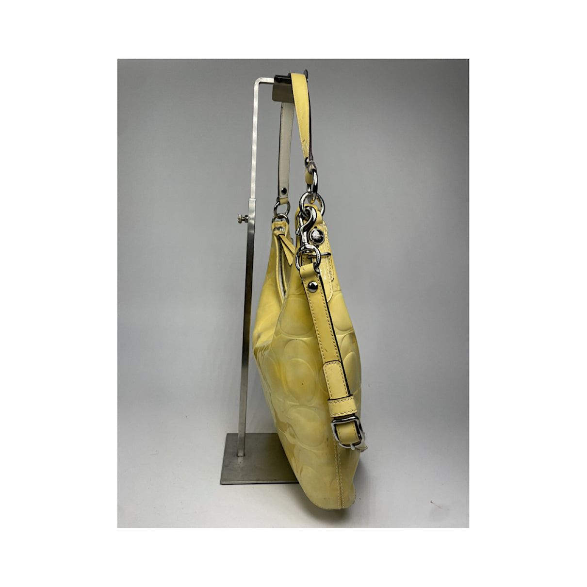 Coach Hamilton Hobo Yellow Patent Leather Handbag Size ONE SIZE - 4 Thumbnail