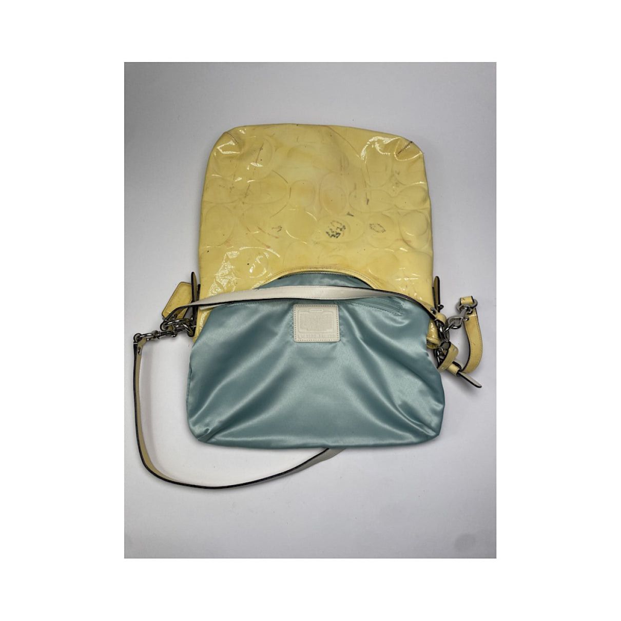 Coach Hamilton Hobo Yellow Patent Leather Handbag Size ONE SIZE - 2 Thumbnail