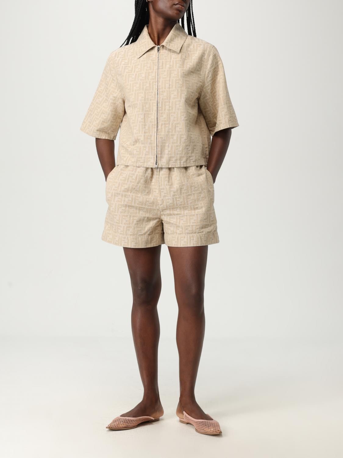 Fendi Fendi Short Woman Beige Size 26" / US 2 / IT 38 - 2 Thumbnail