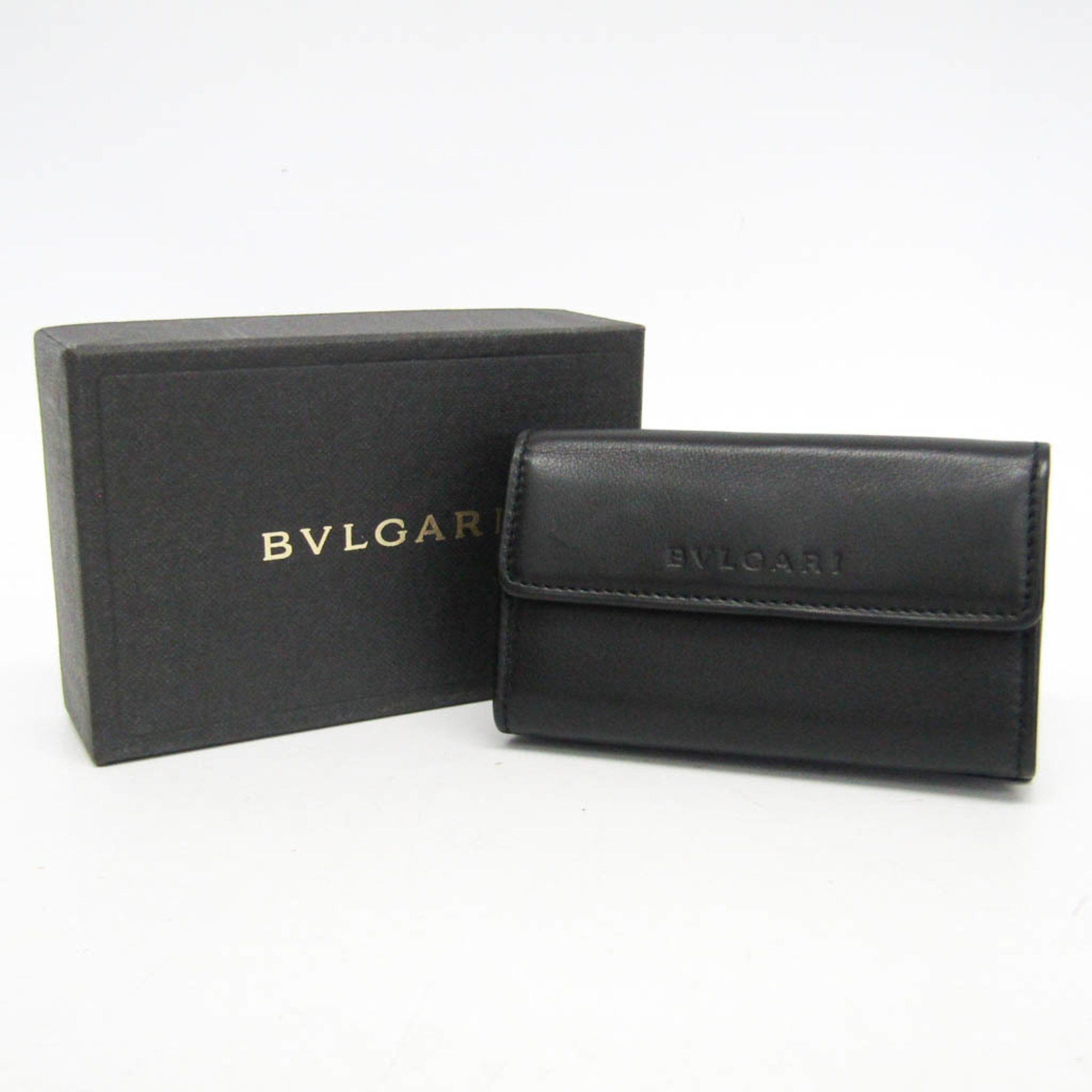Bvlgari Bvlgari Four-fold Mini Wallet Men,Women Leather Coin Purse/coin Case Black Size ONE SIZE - 2 Thumbnail