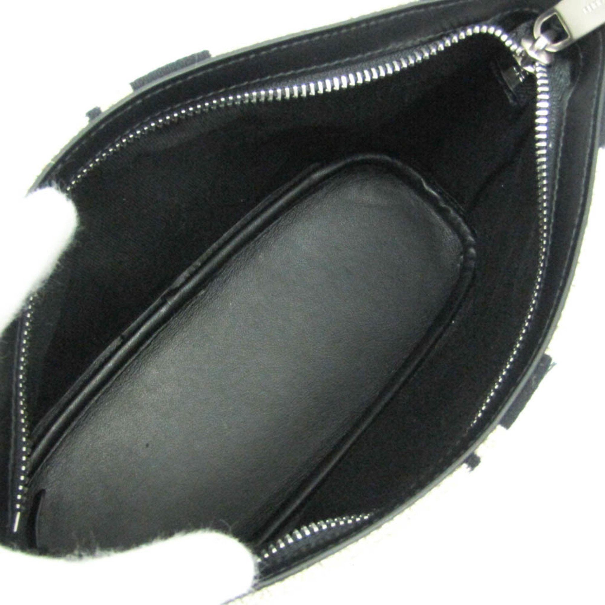 Salvatore Ferragamo Salvatore Ferragamo Logo EE-24 1638 Men,Women Leather,Cotton Pouch Beige,Black Size ONE SIZE - 4 Thumbnail