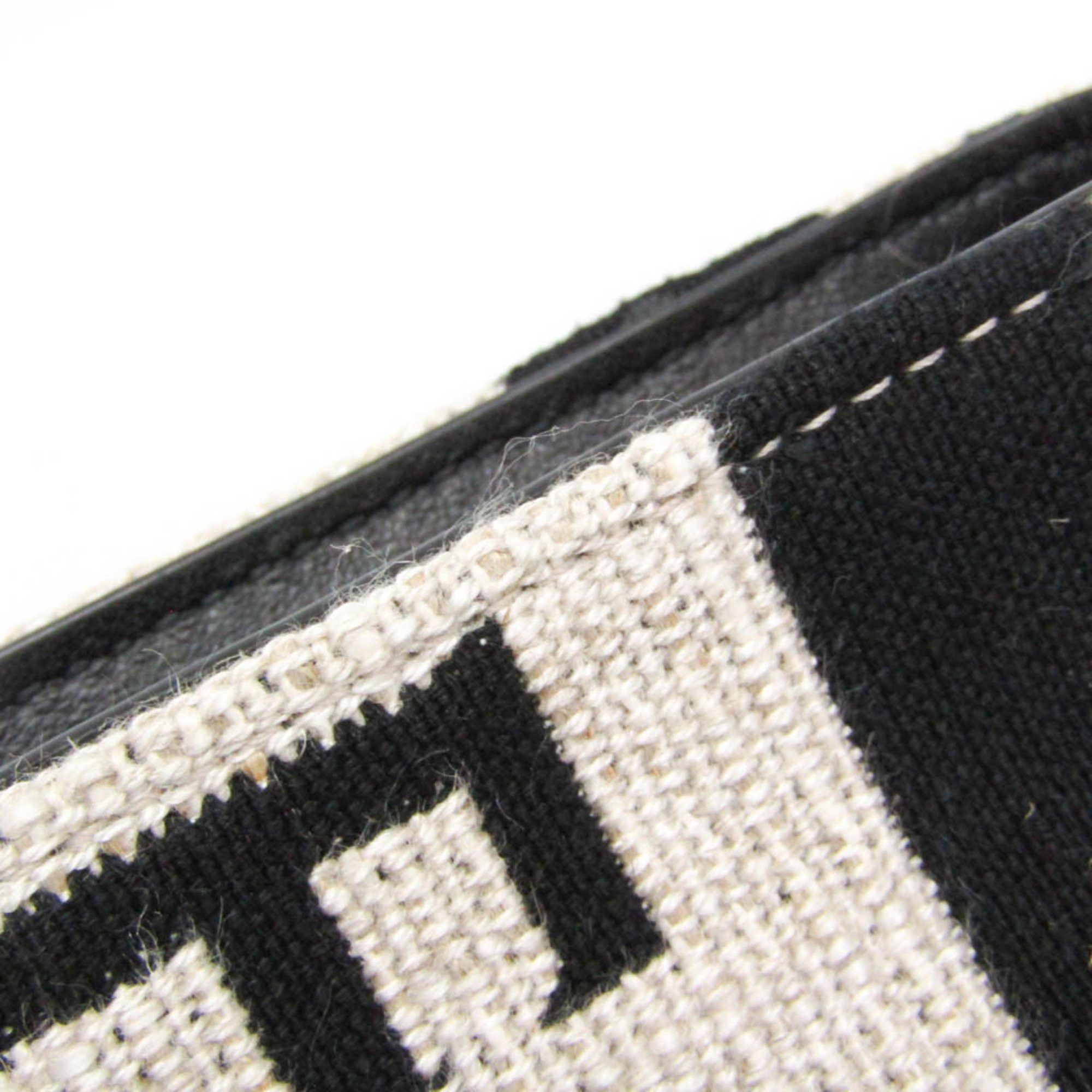 Salvatore Ferragamo Salvatore Ferragamo Logo EE-24 1638 Men,Women Leather,Cotton Pouch Beige,Black Size ONE SIZE - 7 Thumbnail