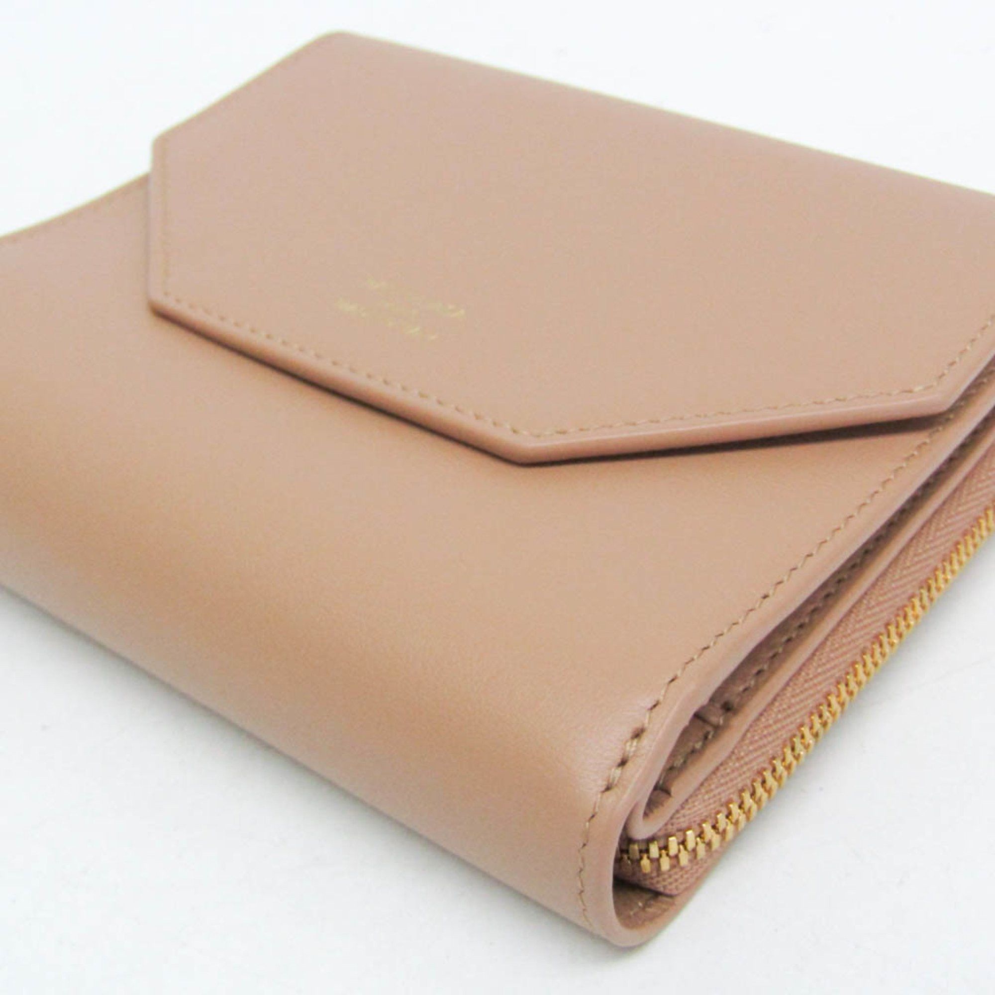Balenciaga Balenciaga Envelope Compact Wallet 753762 Men,Women Leather Wallet (tri-fold) Pink Beige Size ONE SIZE - 7 Thumbnail