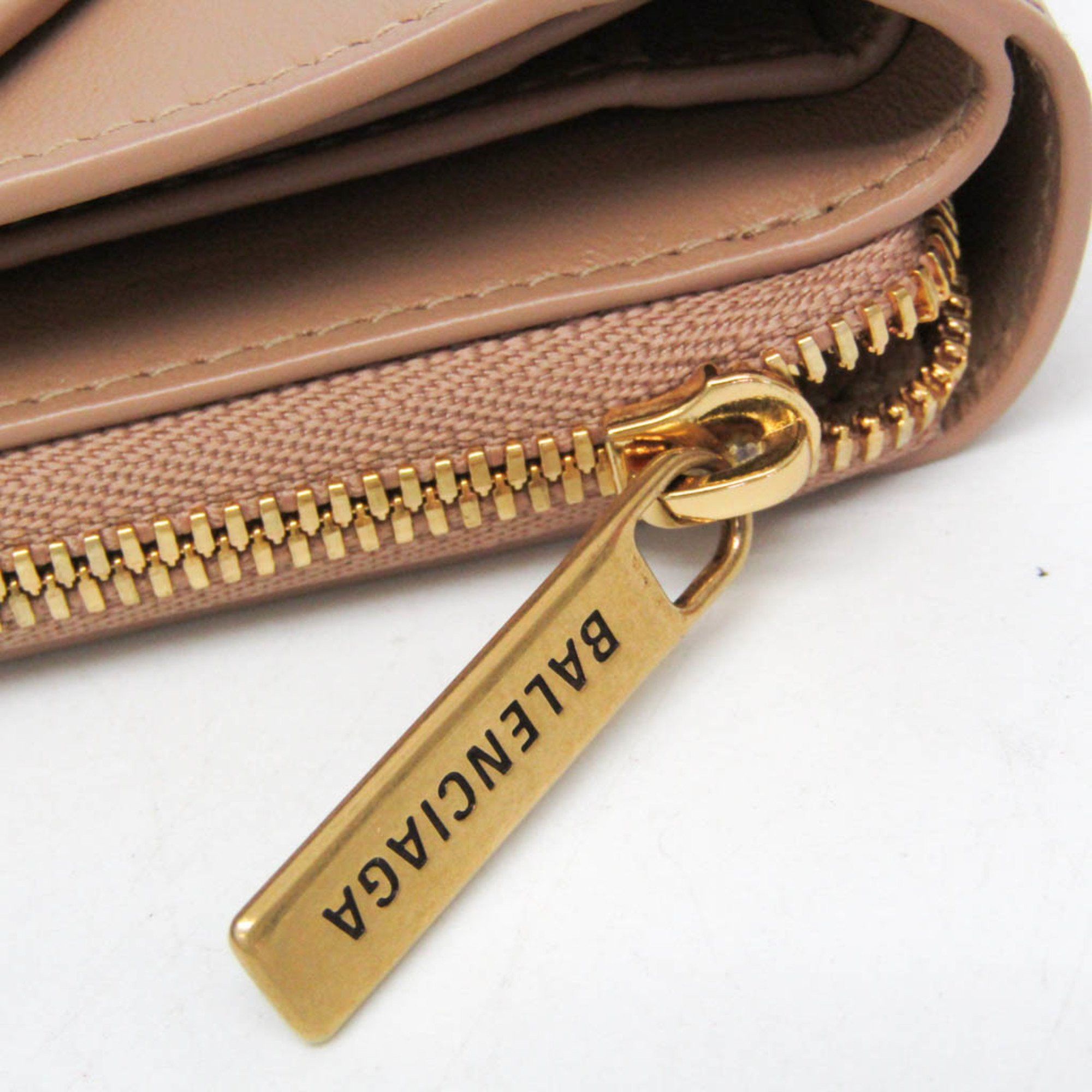 Balenciaga Balenciaga Envelope Compact Wallet 753762 Men,Women Leather Wallet (tri-fold) Pink Beige Size ONE SIZE - 8 Thumbnail