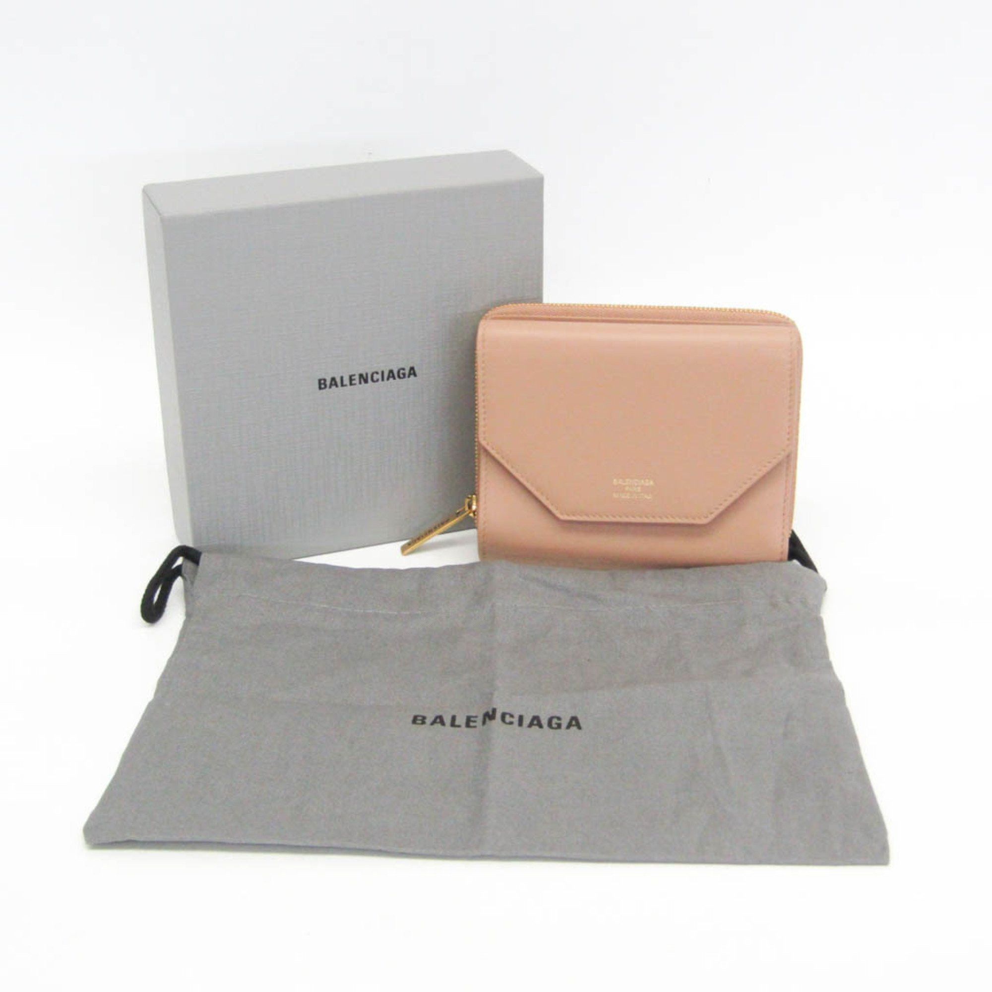Balenciaga Balenciaga Envelope Compact Wallet 753762 Men,Women Leather Wallet (tri-fold) Pink Beige Size ONE SIZE - 2 Thumbnail