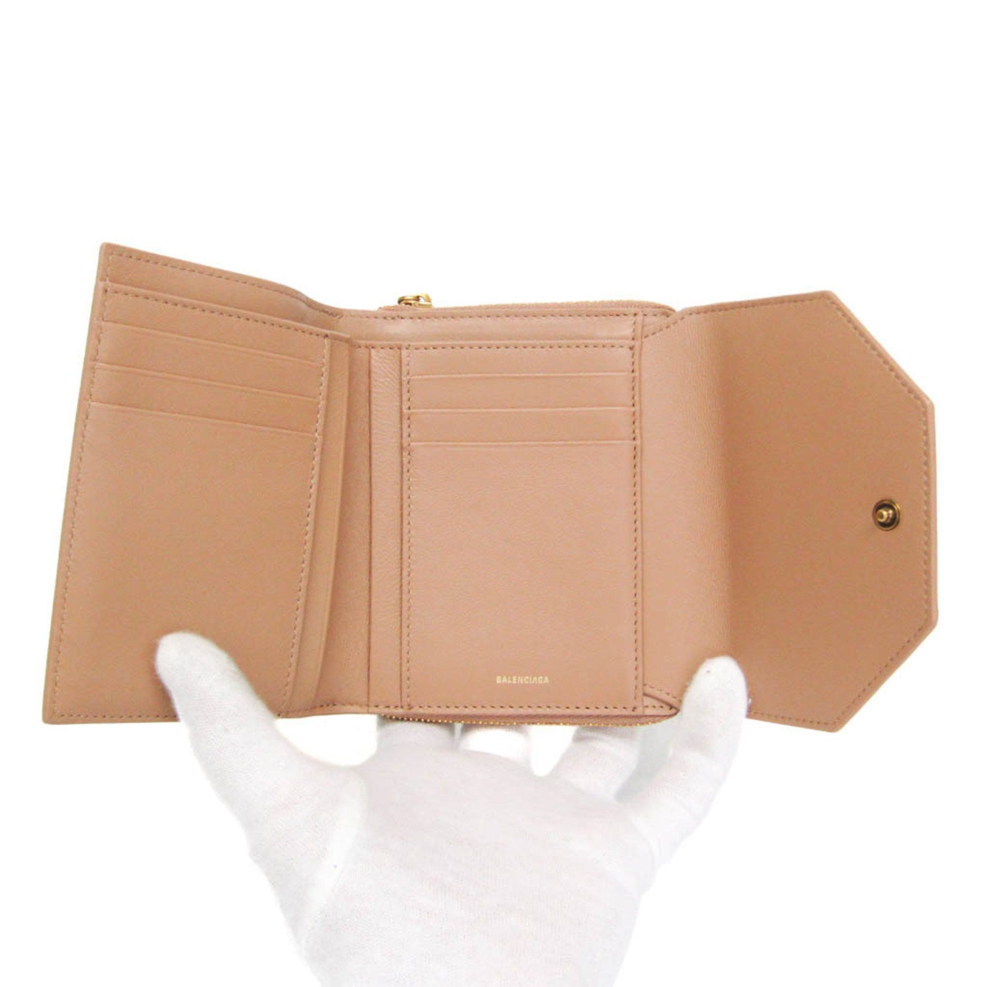 Balenciaga Balenciaga Envelope Compact Wallet 753762 Men,Women Leather Wallet (tri-fold) Pink Beige Size ONE SIZE - 4 Thumbnail