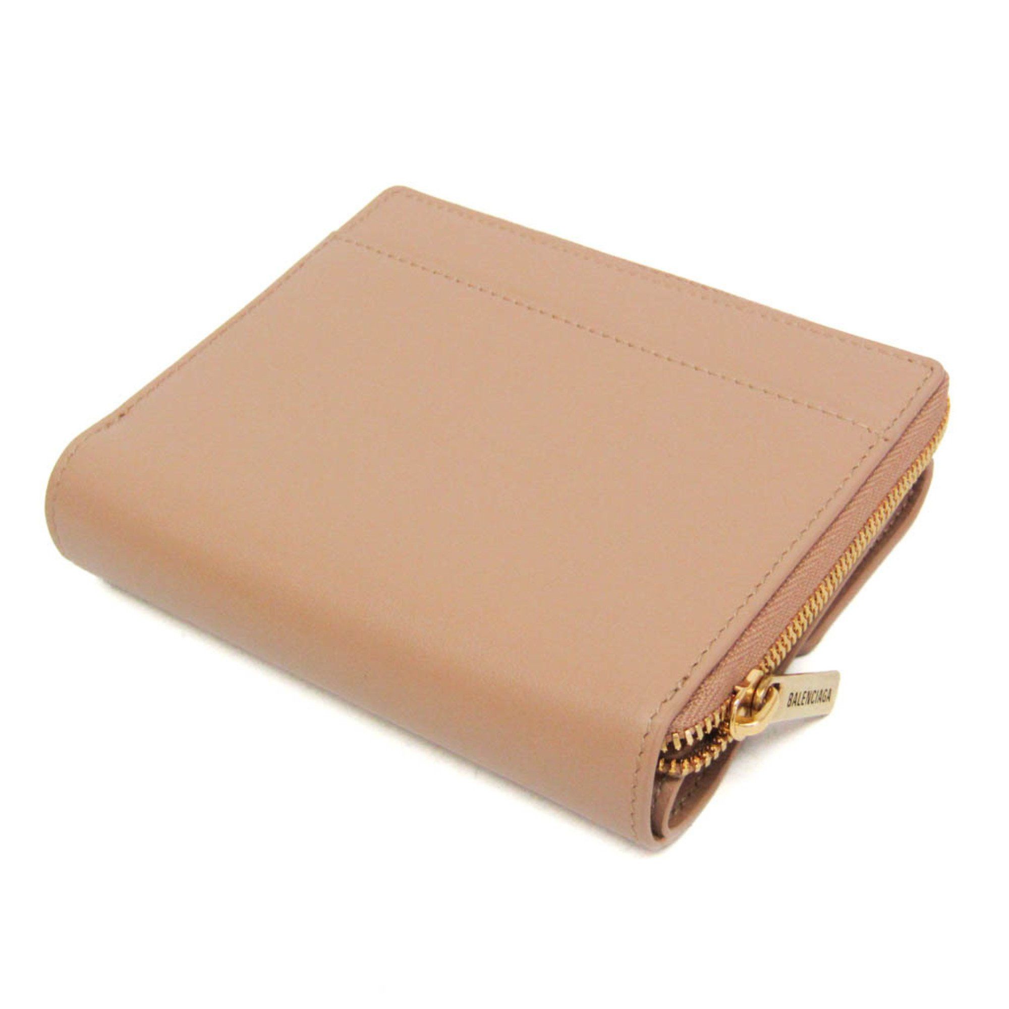 Balenciaga Balenciaga Envelope Compact Wallet 753762 Men,Women Leather Wallet (tri-fold) Pink Beige Size ONE SIZE - 3 Thumbnail