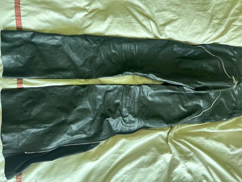 Rick Owens Rick Owens Leather Flared Zip Pants - dmc Size US 27 - 7 Thumbnail