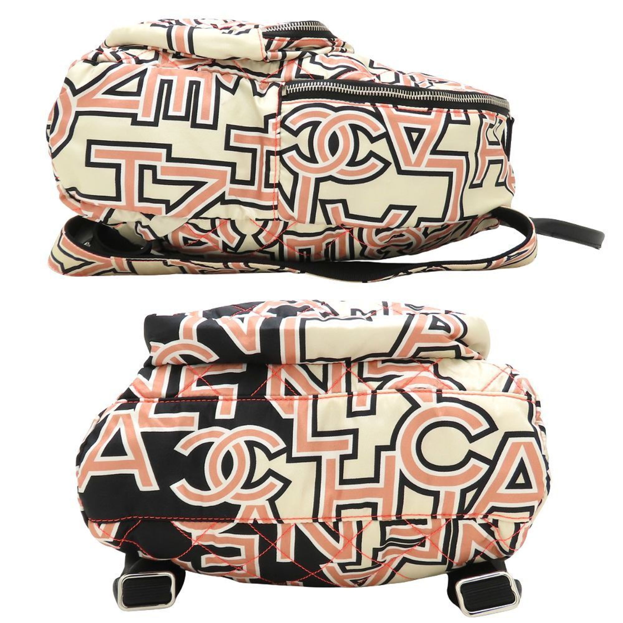 Chanel CHANEL Matelasse Neon Backpack in Nylon and Leather, Ivory, Black, Pink, 352631 Size ONE SIZE - 2 Thumbnail