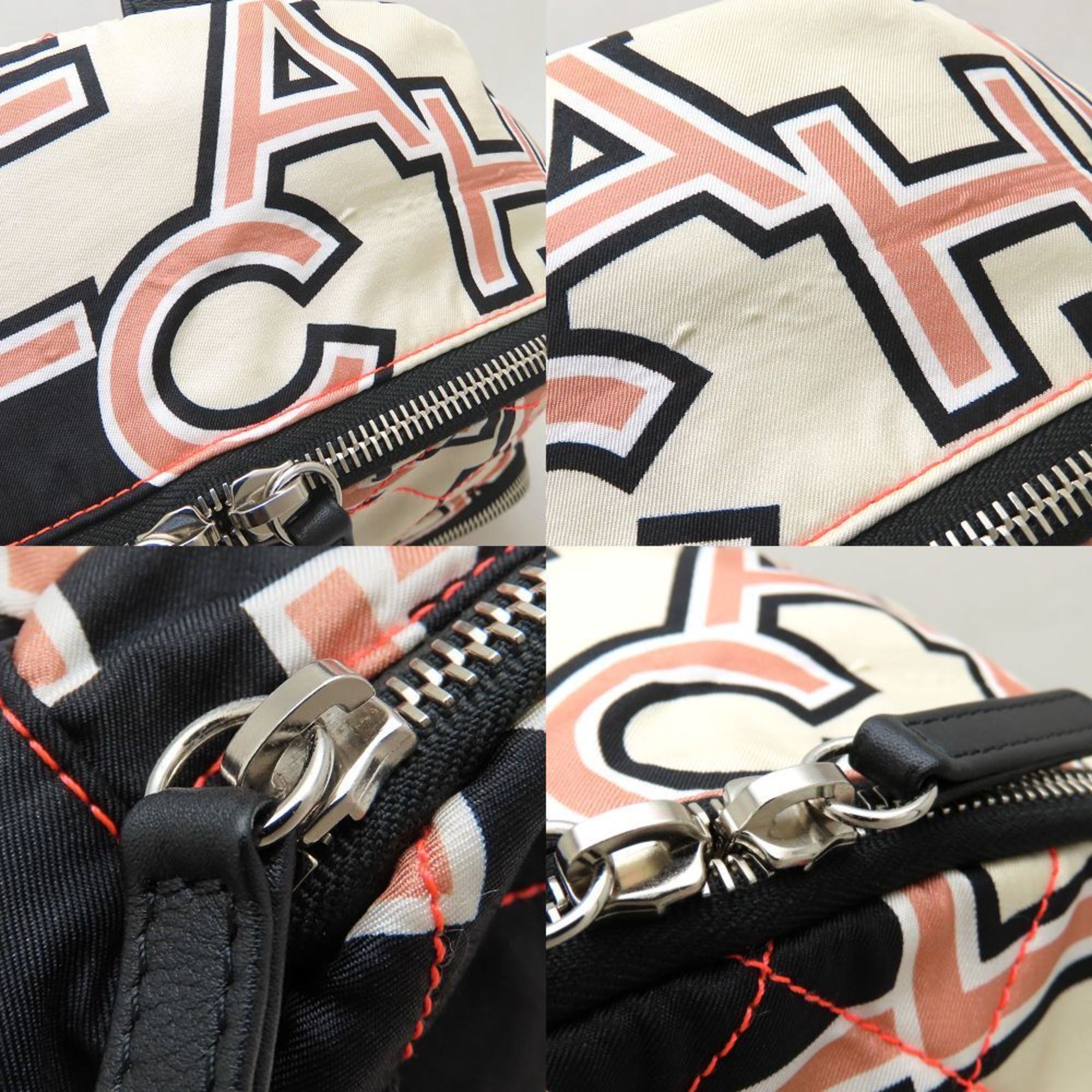 Chanel CHANEL Matelasse Neon Backpack in Nylon and Leather, Ivory, Black, Pink, 352631 Size ONE SIZE - 4 Thumbnail