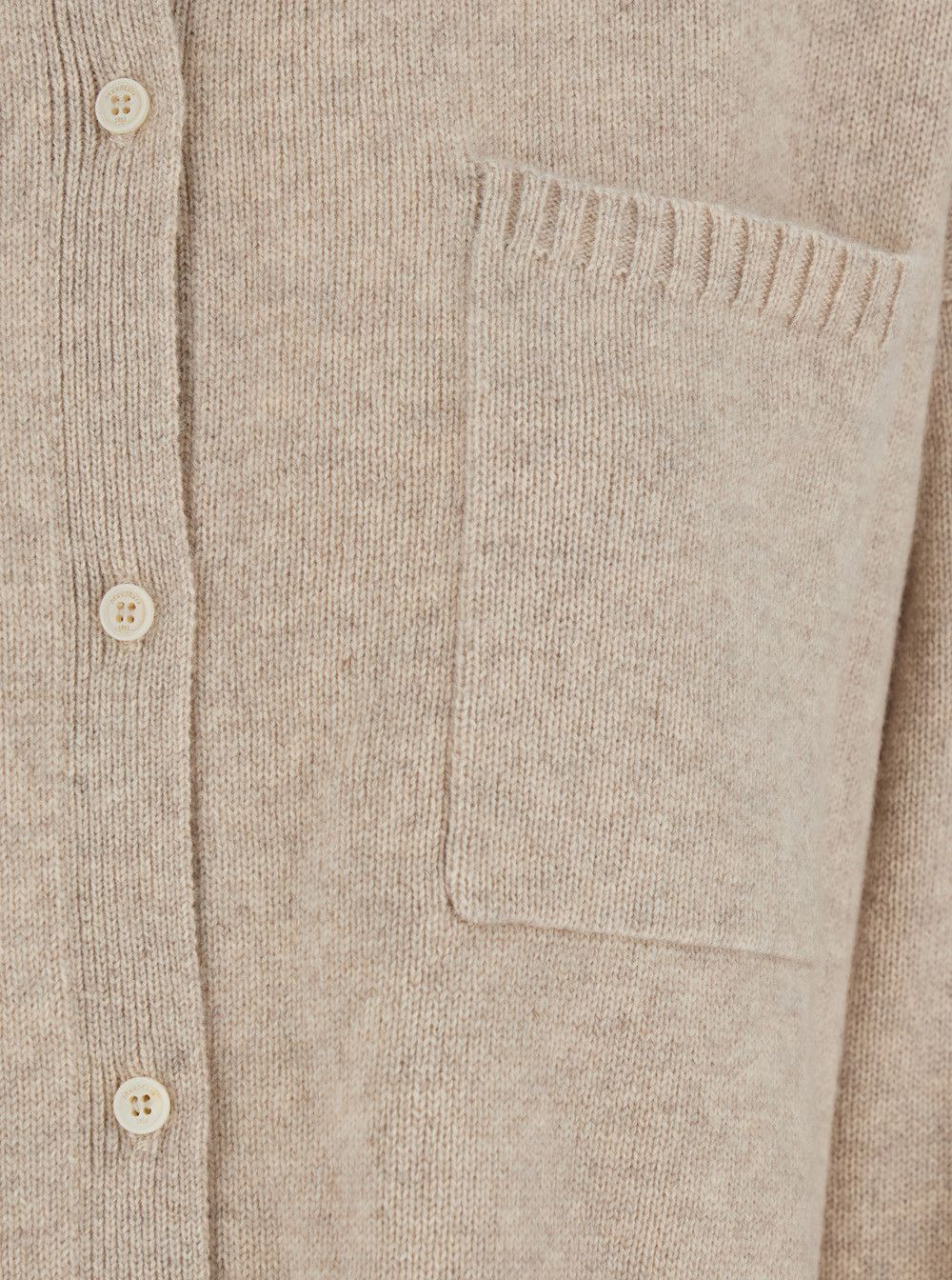 Max Mara 'Bull' Beige Cardigan with Classic Collar and One Front Patch Pocket in Cashmere Woman Size XS / US 0-2 / IT 36-38 - 3 Thumbnail