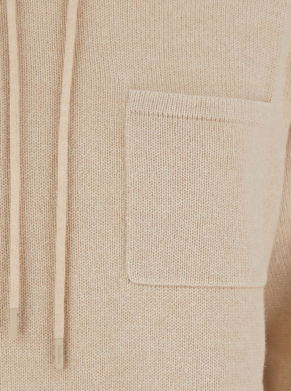 Max Mara 'Liana' Beige Sweater with Drawstring Hood and Dropped Shoulders in Cashmere Woman Size M / US 6-8 / IT 42-44 - 3 Thumbnail