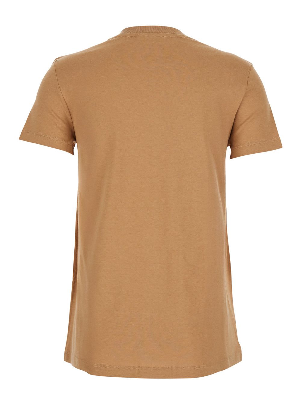 Max Mara 'Bravo' Beige Crewneck T-Shirt with Logo Embroidery on the Front in Cotton Woman Size M / US 6-8 / IT 42-44 - 2 Thumbnail