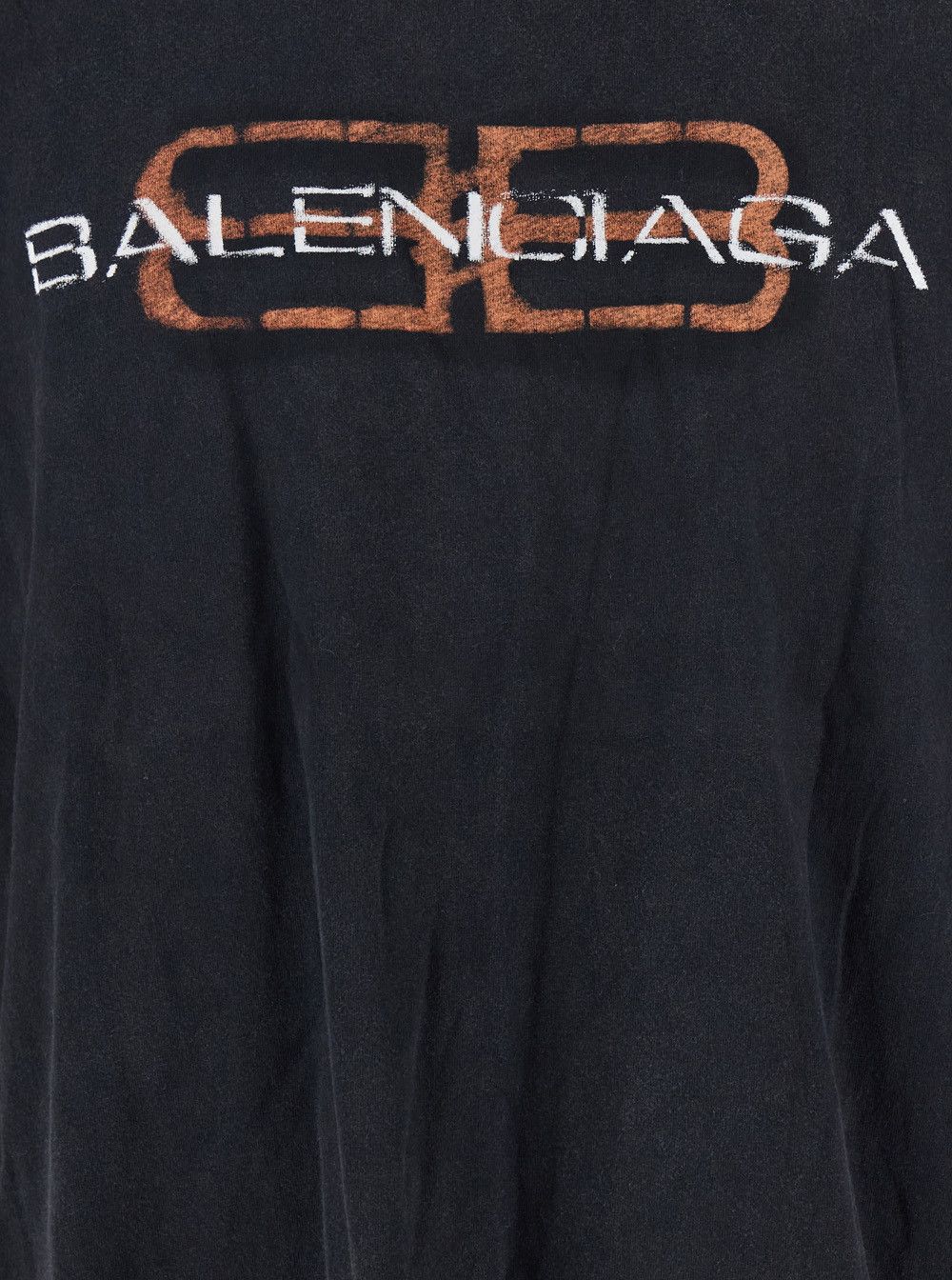 Balenciaga Black Crewneck T-Shirt with Logo on the Front in Cotton Man Size US S / EU 44-46 / 1 - 3 Thumbnail