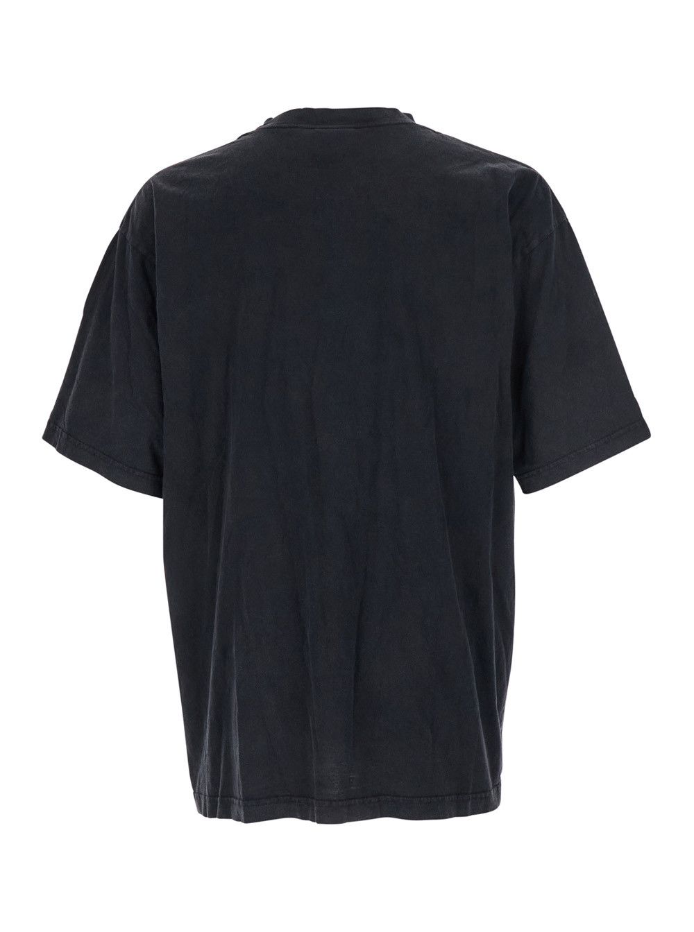 Balenciaga Black Crewneck T-Shirt with Logo on the Front in Cotton Man Size US S / EU 44-46 / 1 - 2 Thumbnail
