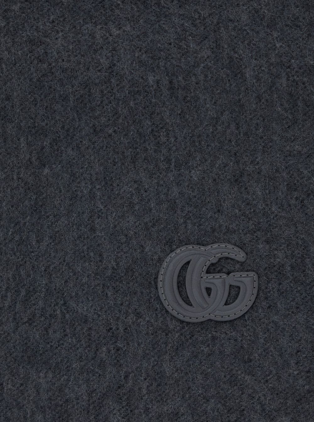 Gucci Gray Cashmere Scarf with GG Patch on the Front and Frayed Hem for Men Size ONE SIZE - 3 Thumbnail