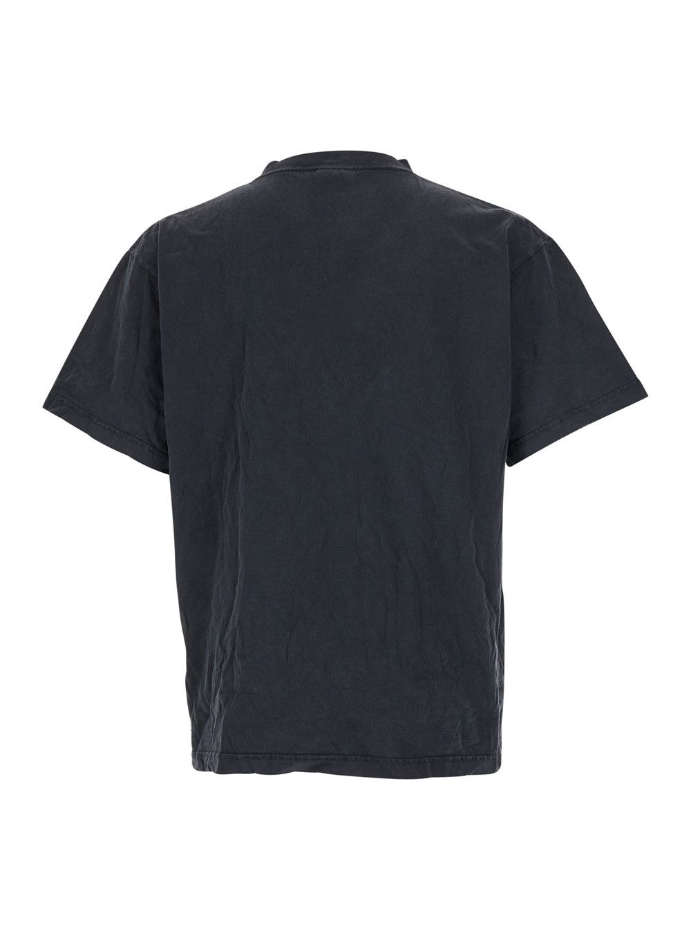 Balenciaga Black Crewneck T-Shirt with Logo Print on the Front in Cotton Man Size US S / EU 44-46 / 1 - 2 Thumbnail