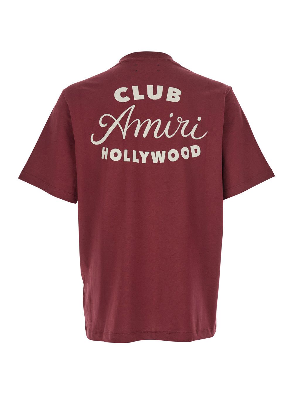 Amiri Bordeaux Crewneck T-Shirt with Logo Lettering on the Front and Maxi Logo Print on the Rear in Cotton Man Size US M / EU 48-50 / 2 - 2 Thumbnail