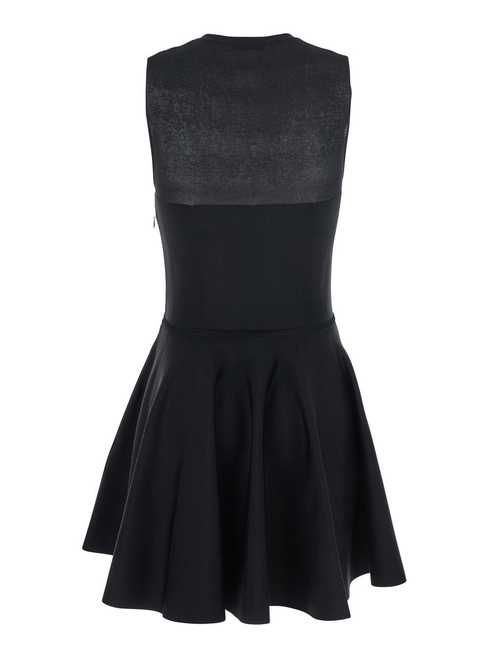 Givenchy Black Crew Neck Dress with Flared Skirt in Fabric Woman Size M / US 6-8 / IT 42-44 - 2 Thumbnail