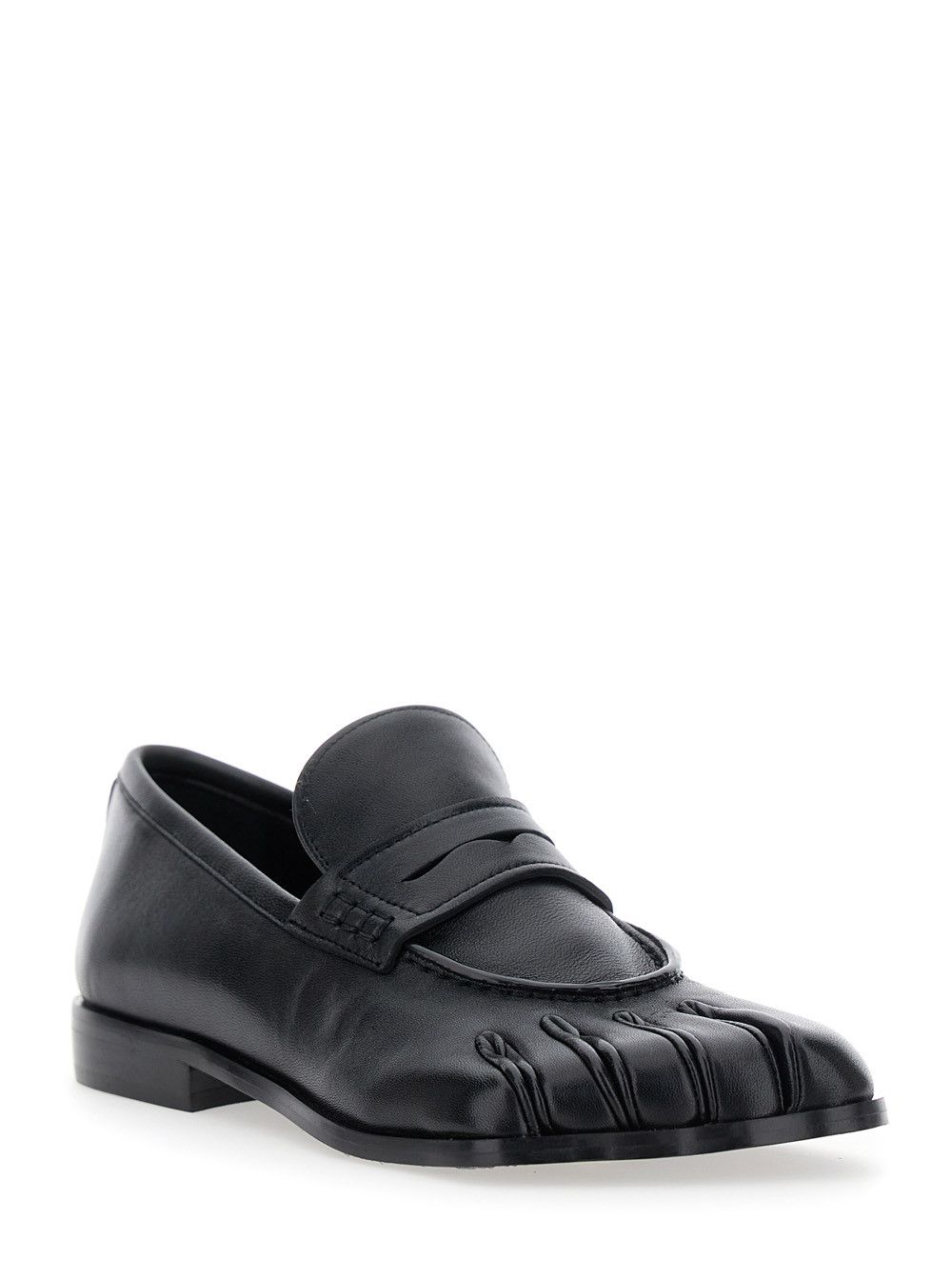 Coperni Black Loafers with Back Logo and Foot-Shaped Design in Leather Woman Size US 7 / IT 37 - 2 Thumbnail