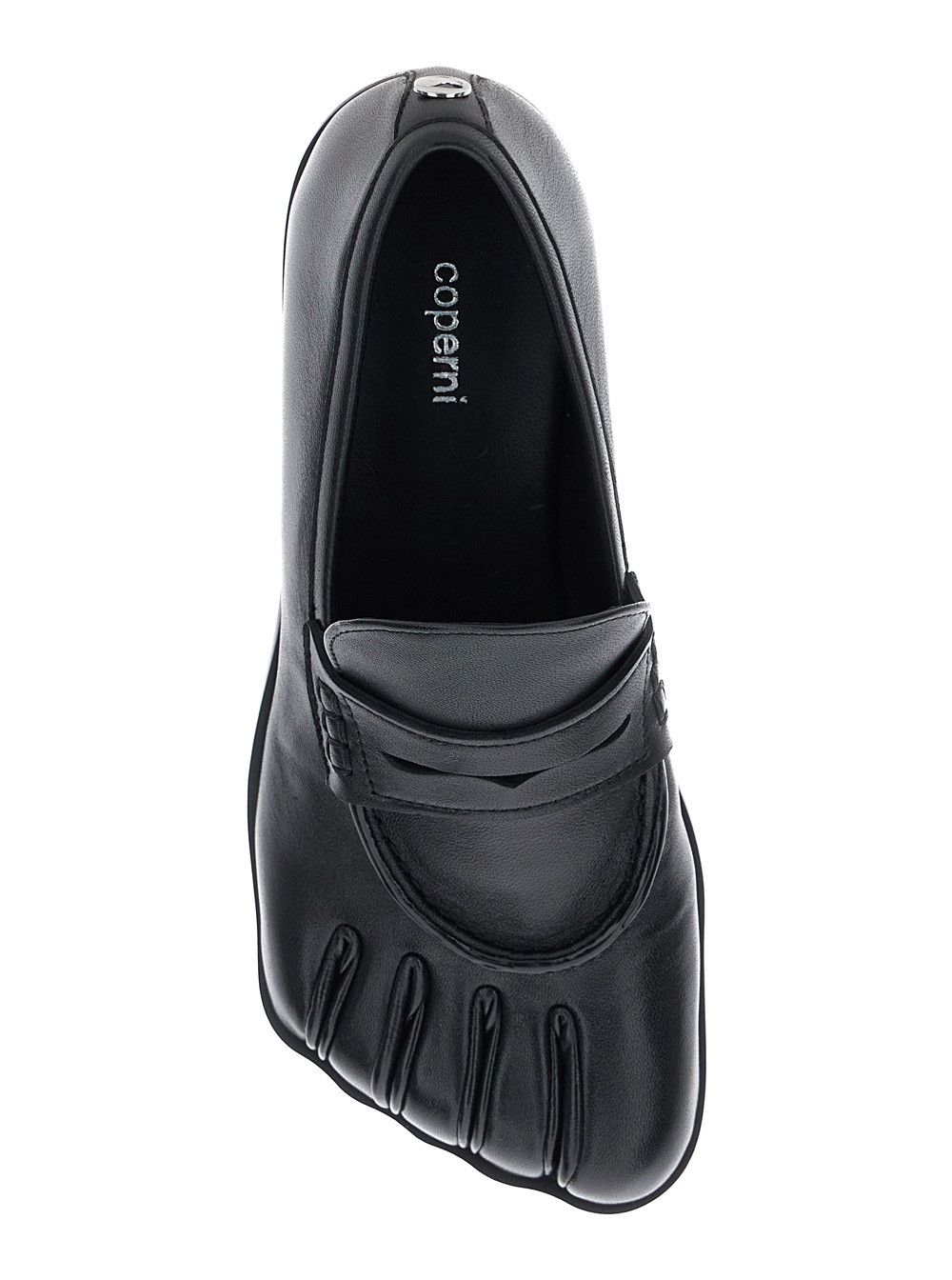 Coperni Black Loafers with Back Logo and Foot-Shaped Design in Leather Woman Size US 7 / IT 37 - 4 Thumbnail